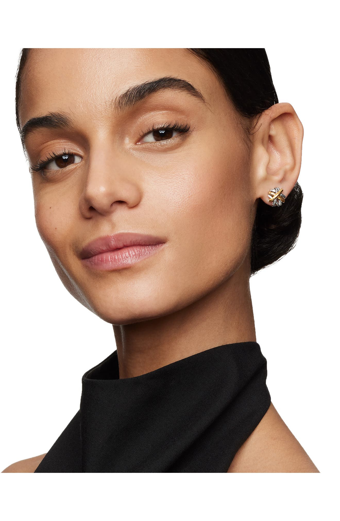 David Yurman Crossover Stud Earrings with 18K Yellow Gold in Silver/Gold at Nordstrom - 3