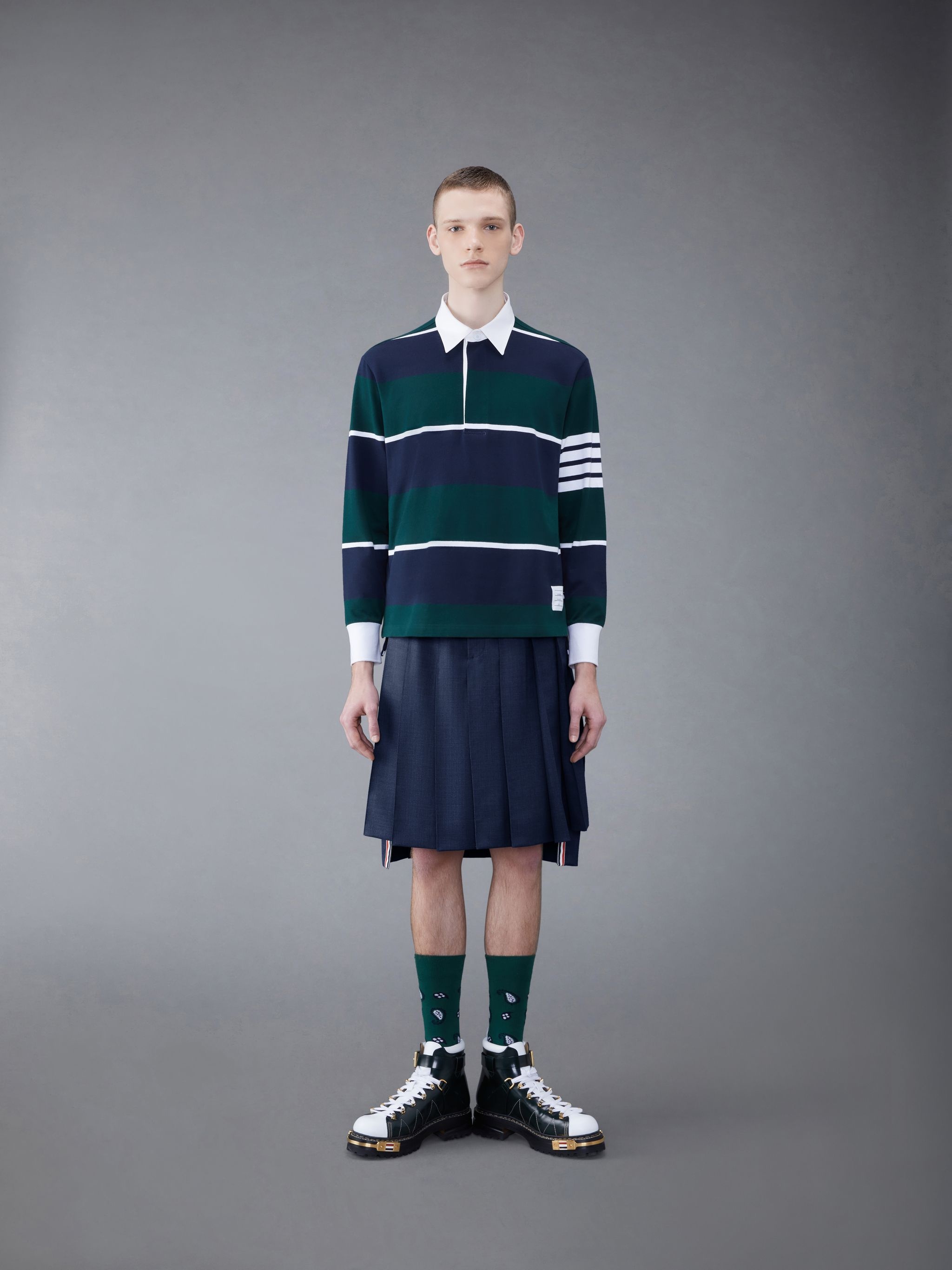 Rugby Stripe Football Oversized Polo - 3