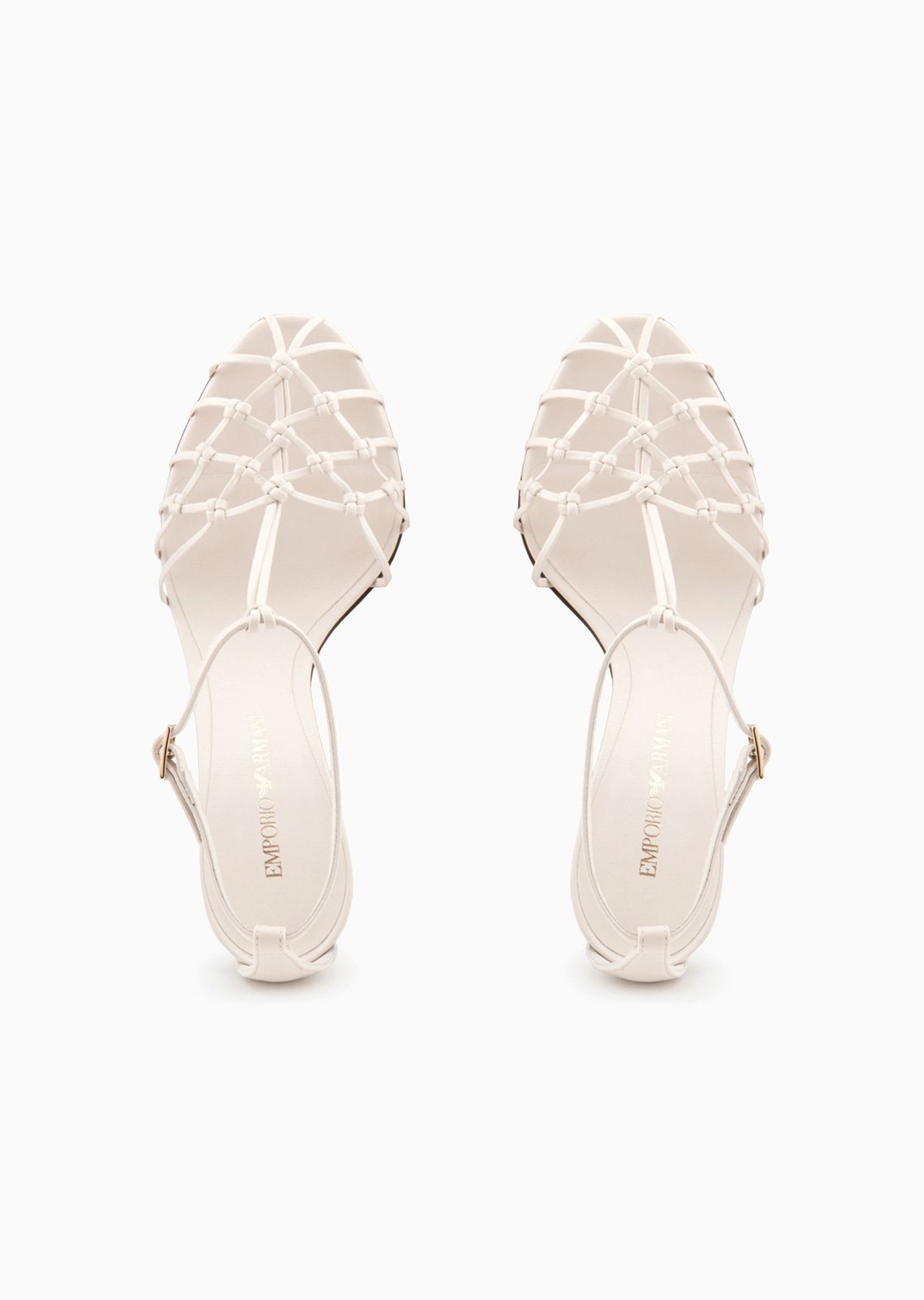 Nappa-leather T-sandals with mesh-weave heels - 3