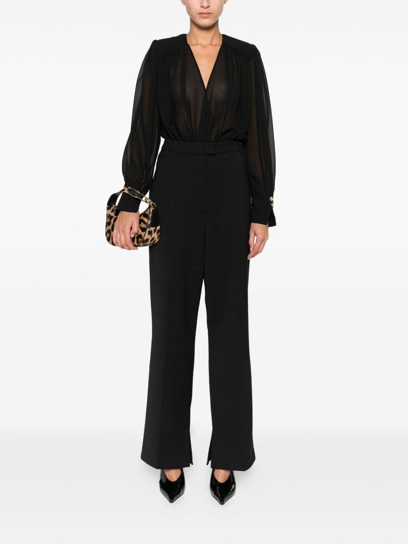 ELISABETTA FRANCHI pleated-panel button-cuff bodysuit outlook