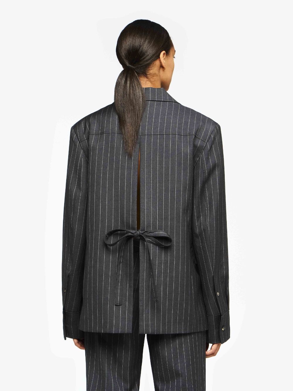 OPEN BACK TAILORED SHIRT BLAZER - 3