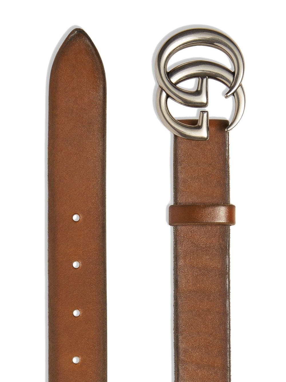 Leather belt with Double G buckle - 2