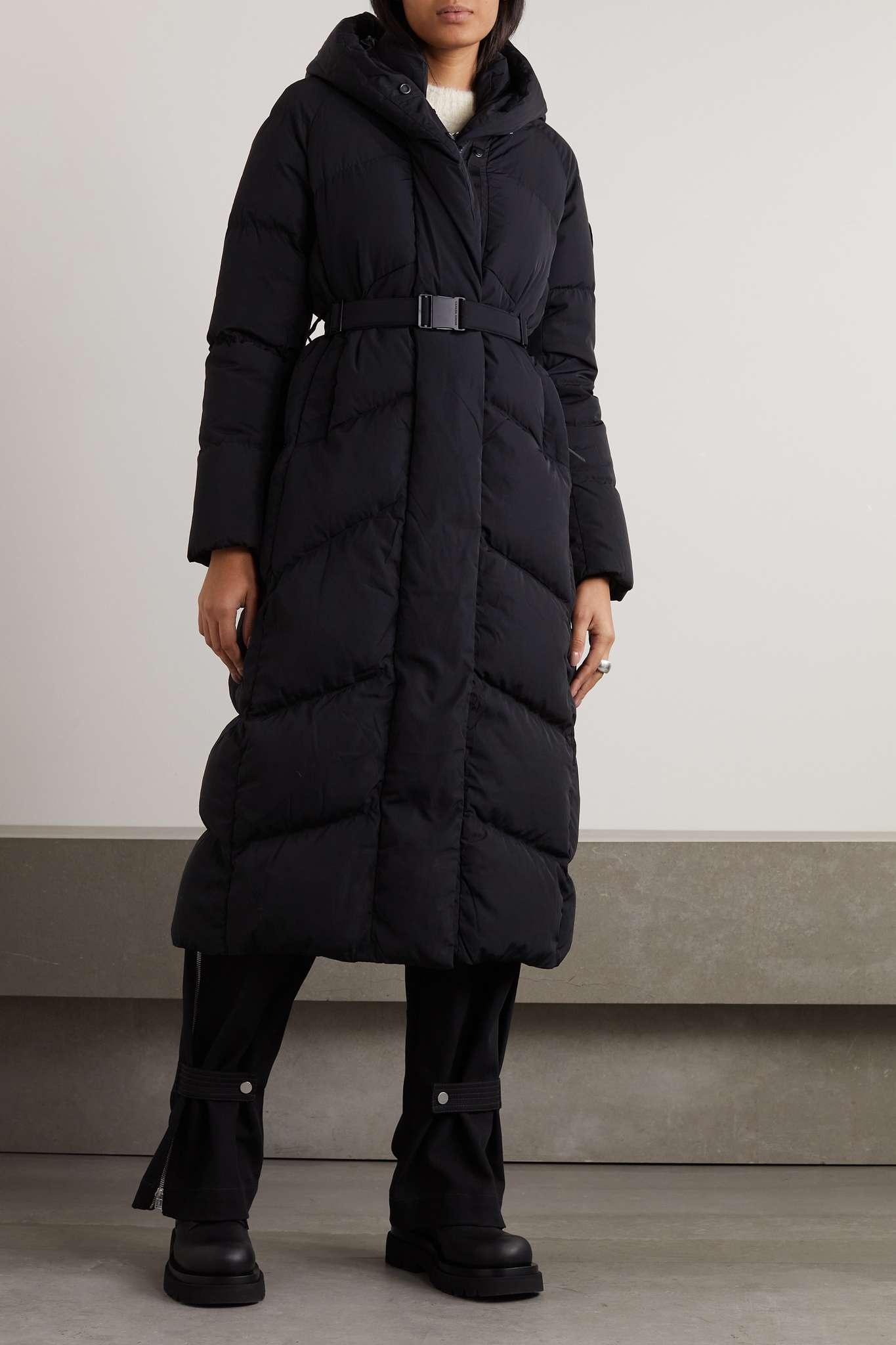 Marlow hooded belted quilted Ventera down parka - 3