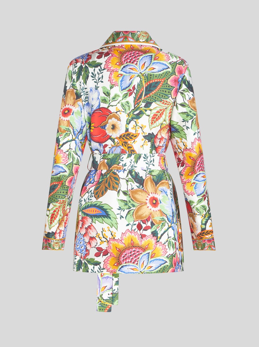 PRINTED TWILL WRAPAROUND JACKET - 6