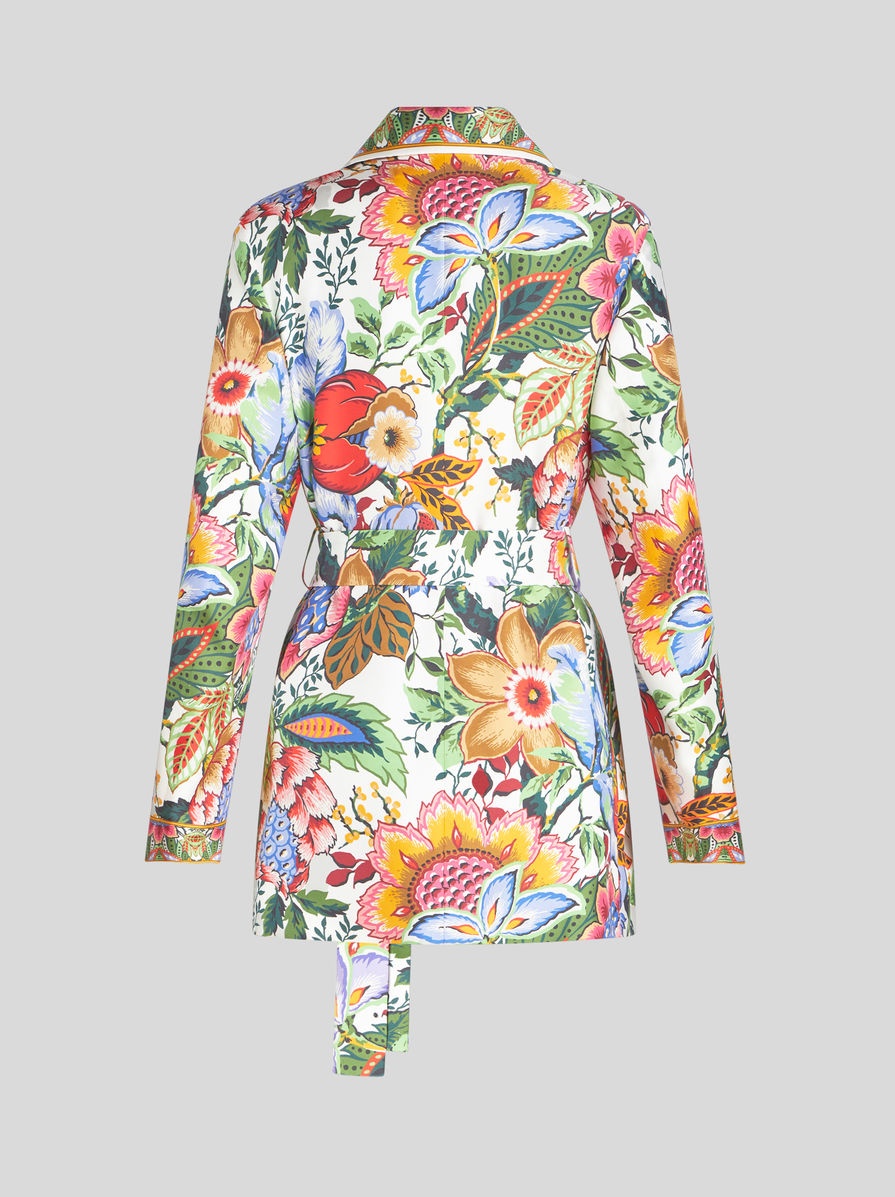 PRINTED TWILL WRAPAROUND JACKET - 6