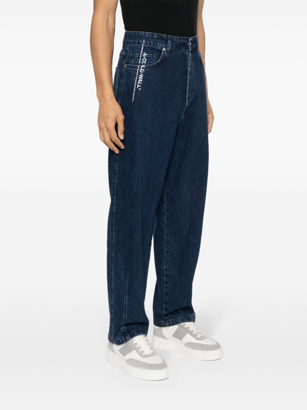 logo-printed wide-leg jeans - 3