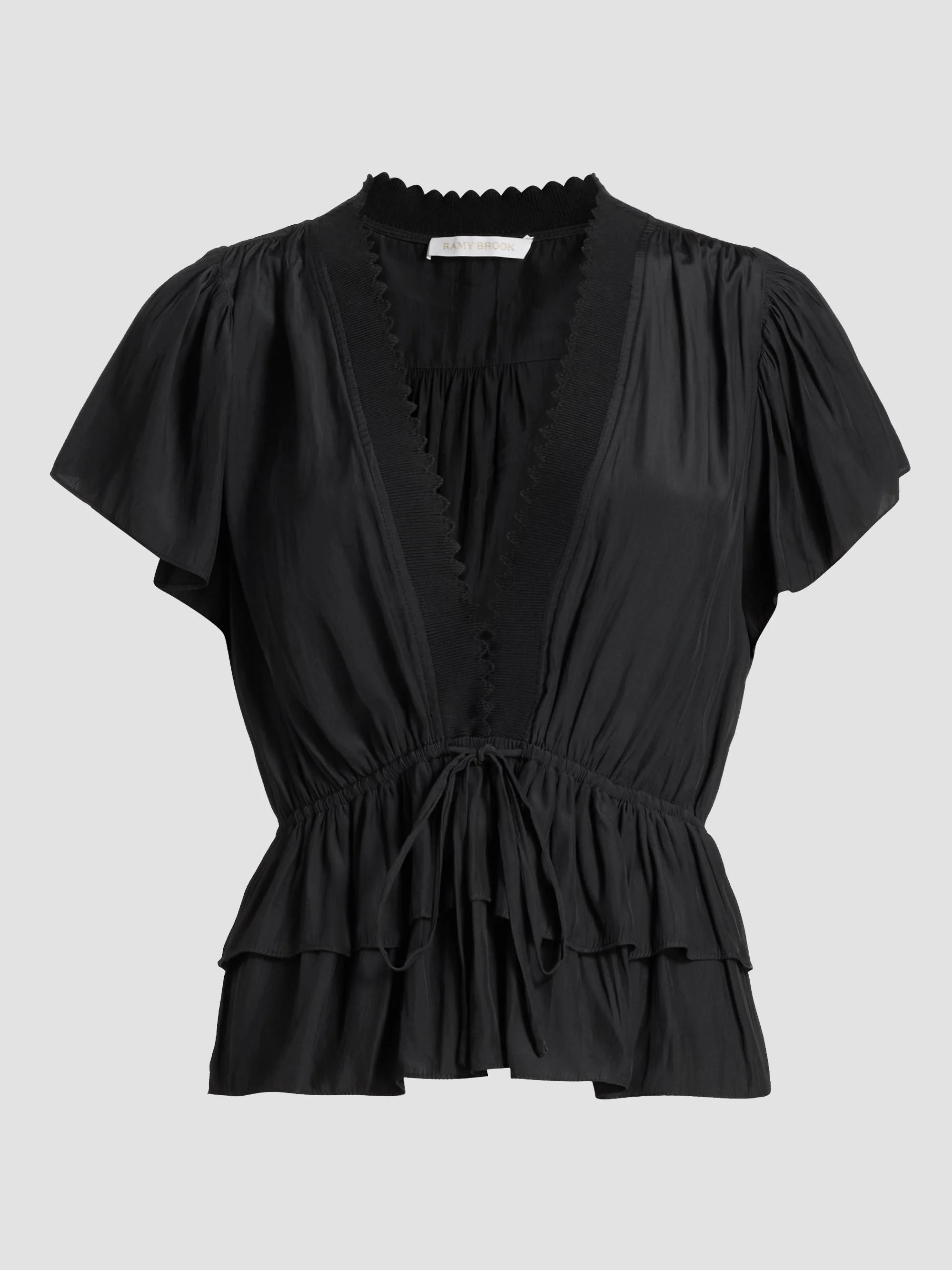 Women's Emberly Chiffon Tiered Blouse - Black - 1