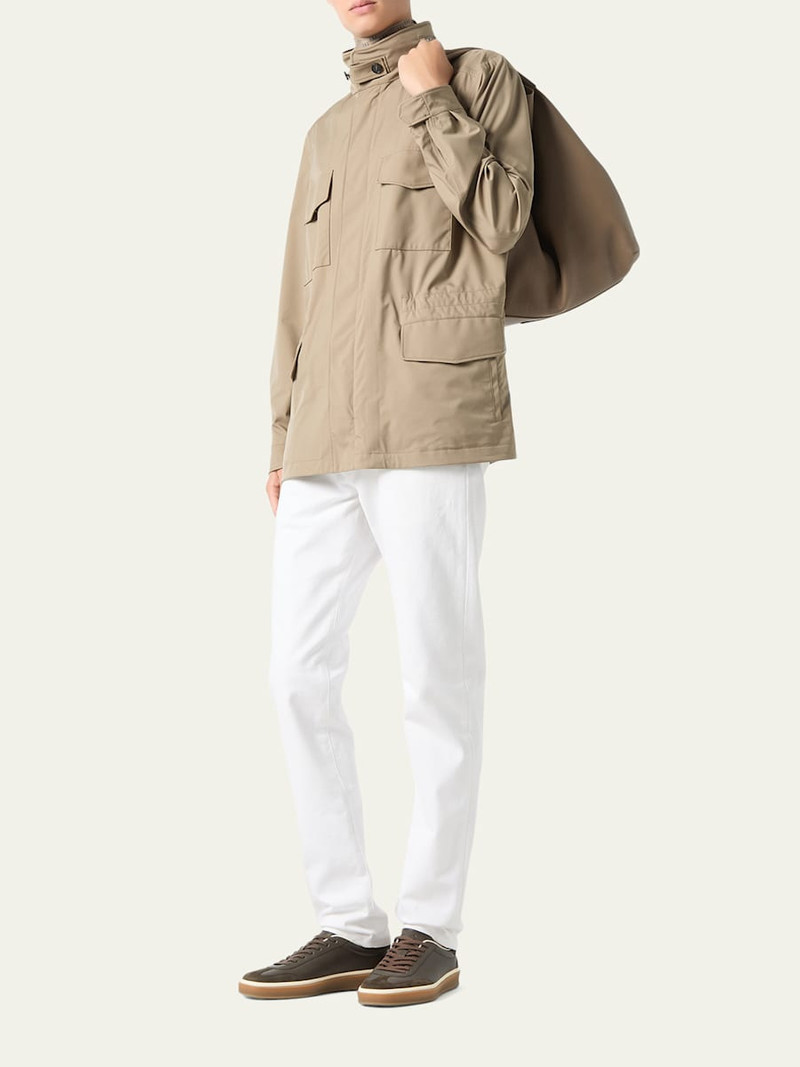Loro Piana Men's Traveller Storm System Microfiber Field Jacket with Hood outlook