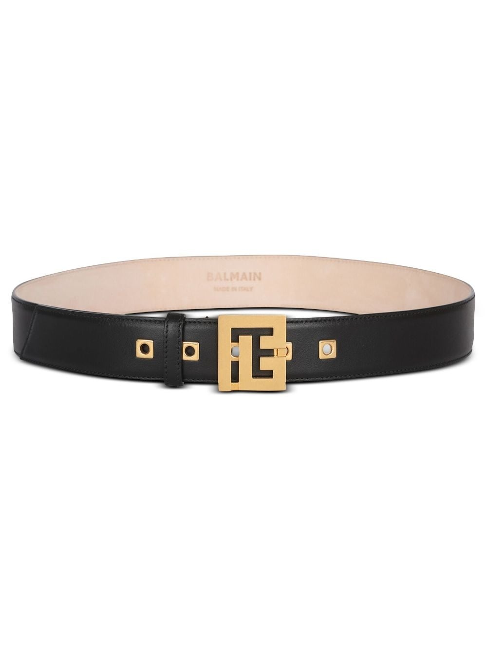 logo-plaque leather belt - 1