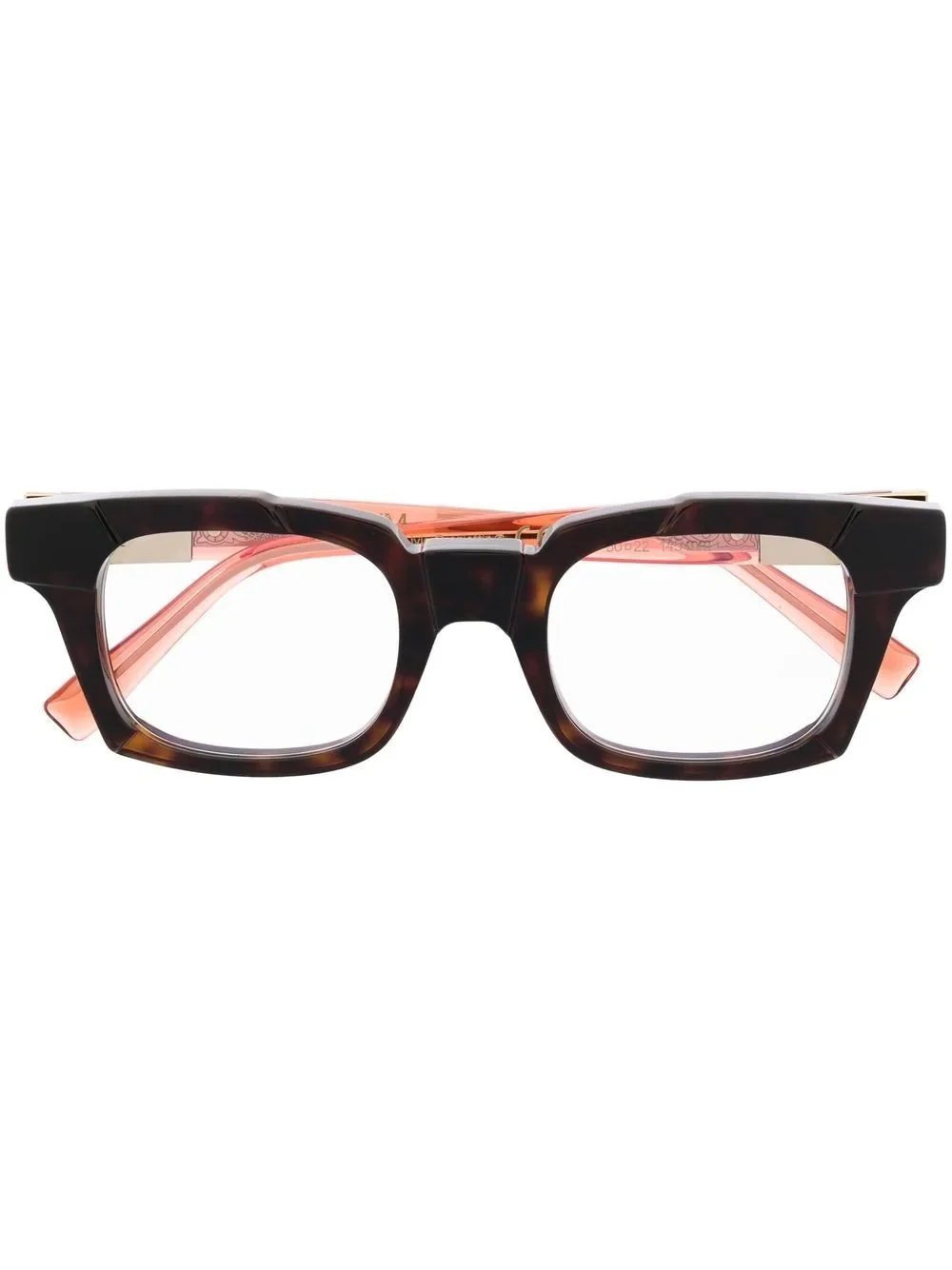 colour-block square glasses - 1
