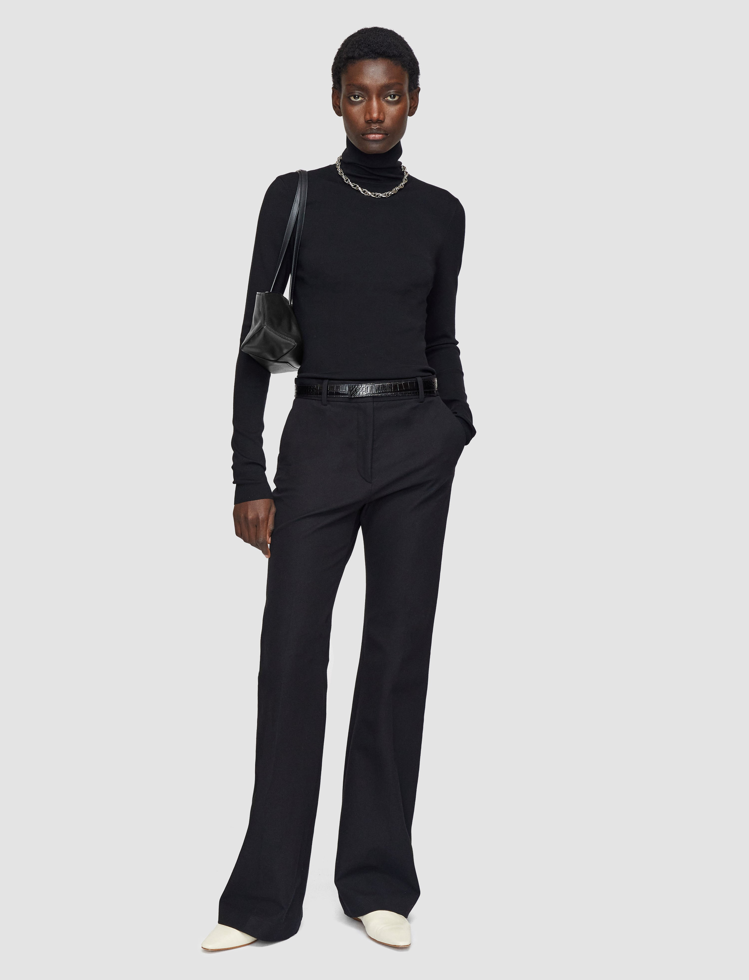Silk Stretch High Neck Jumper - 2