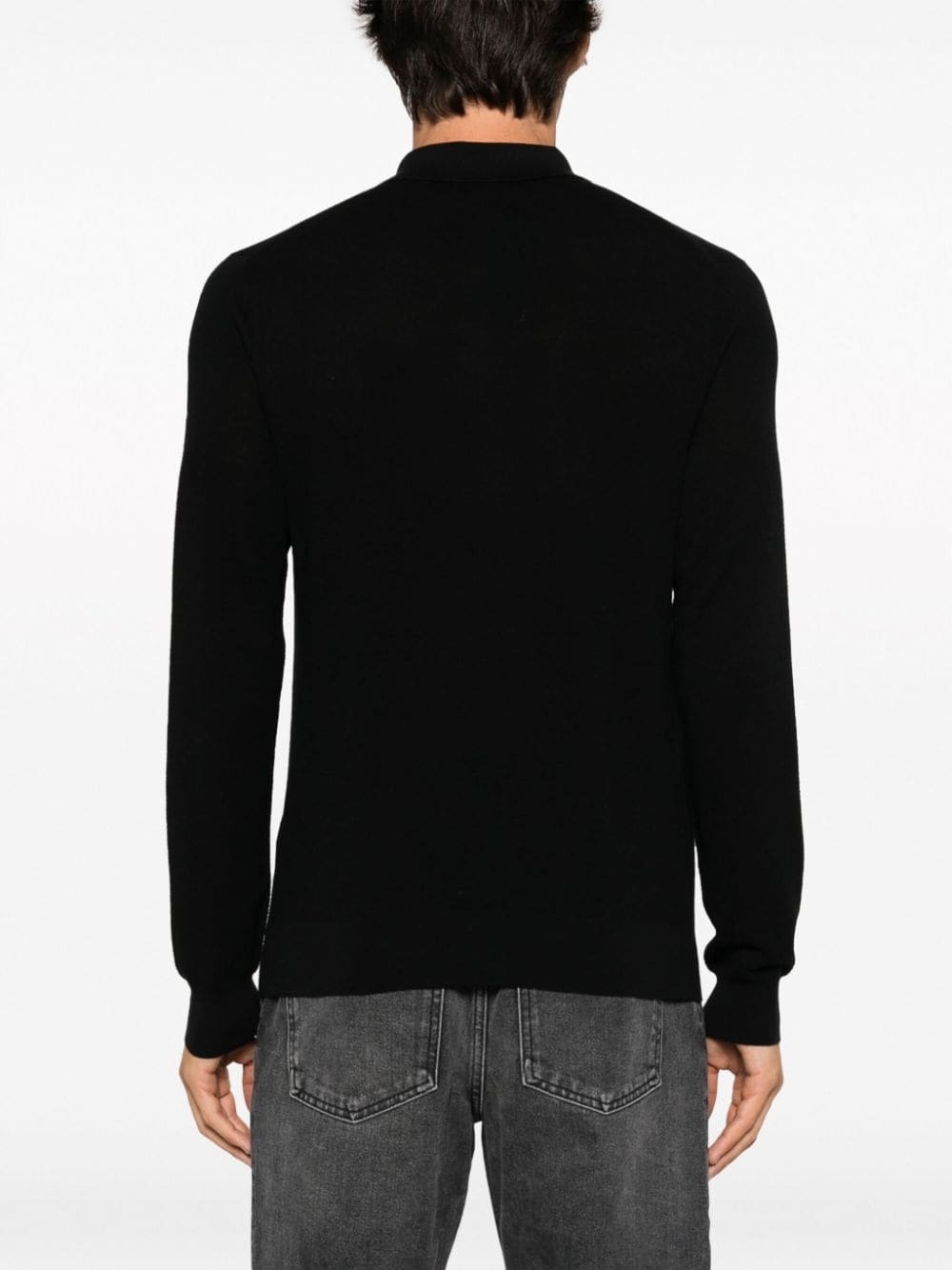 logo-embroidered polo jumper - 4