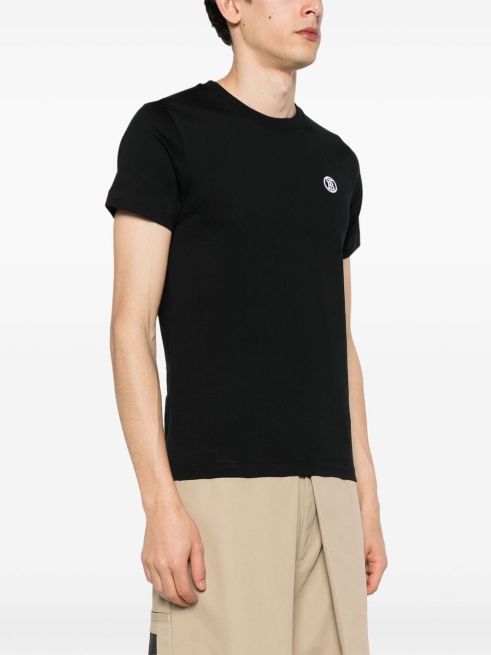 logo-embroidered cotton T-shirt - 3