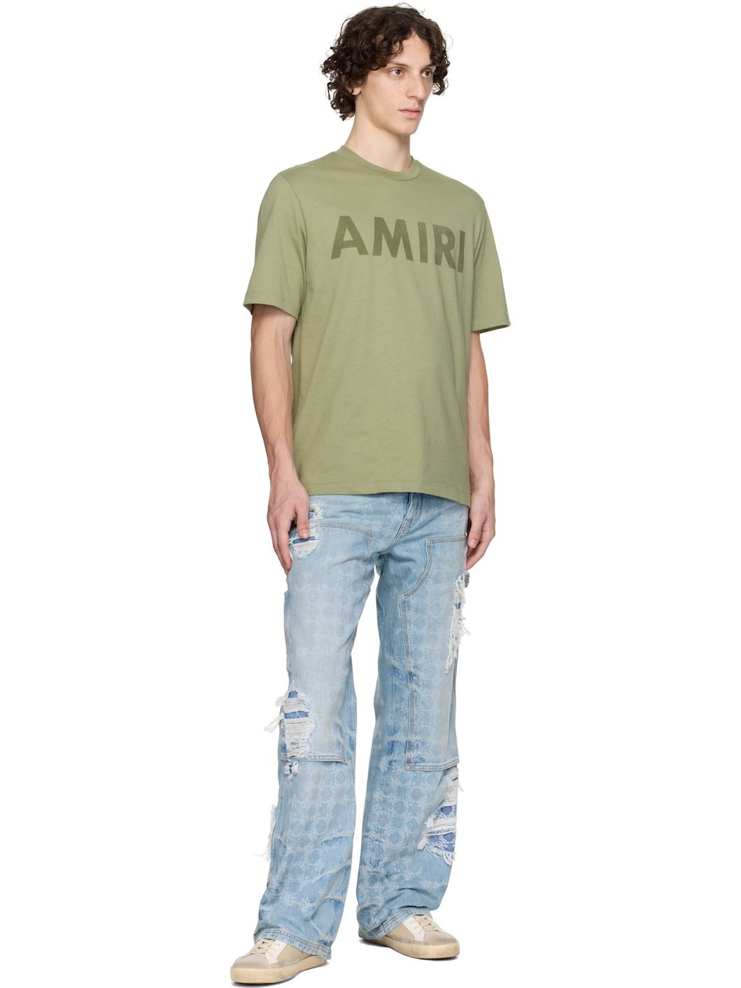 Green 'AMIRI' Stencil T-shirt - 4