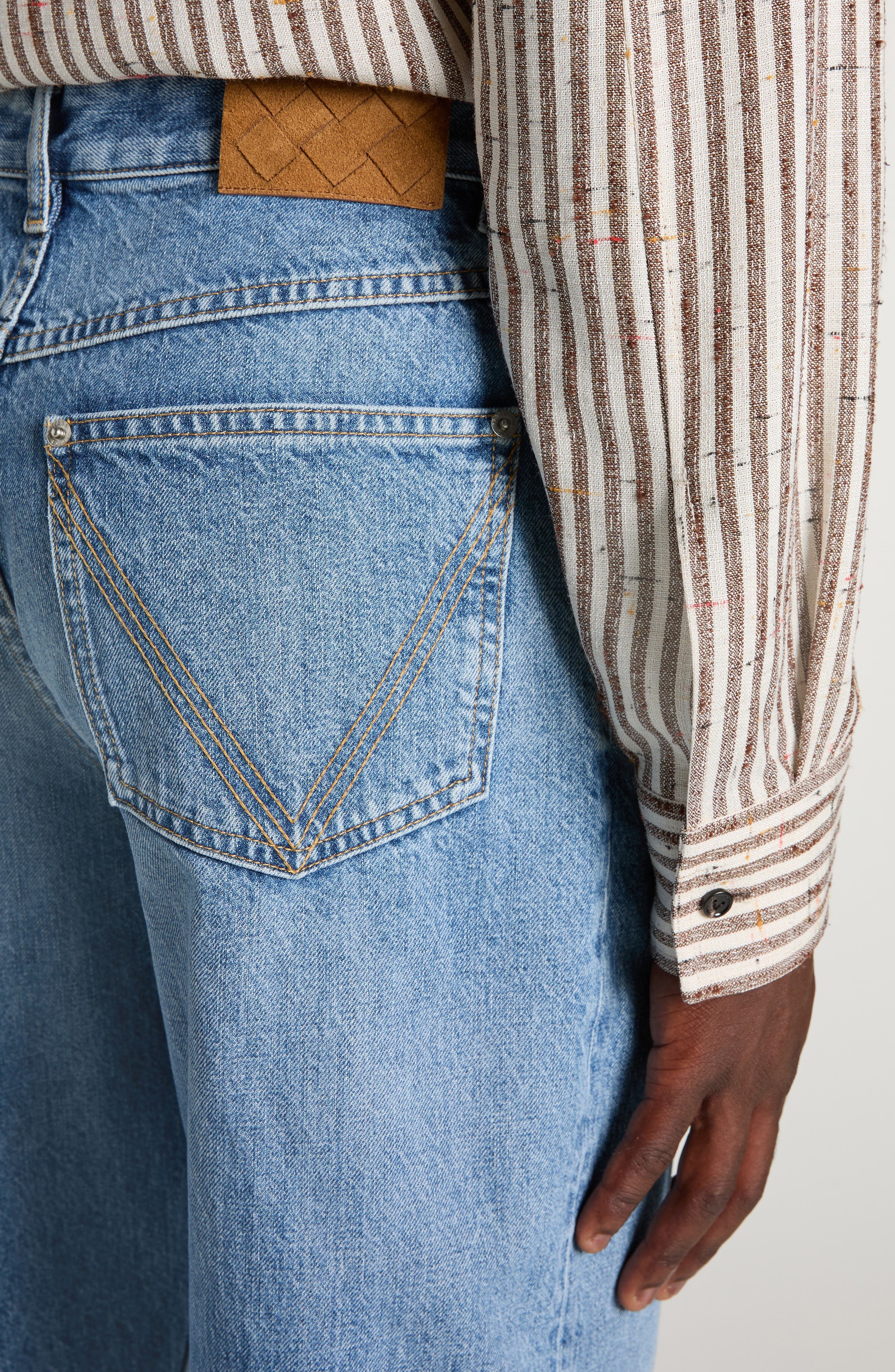 Bottega Veneta Straight Leg Jeans in 4715 Mid Blue at Nordstrom - 5