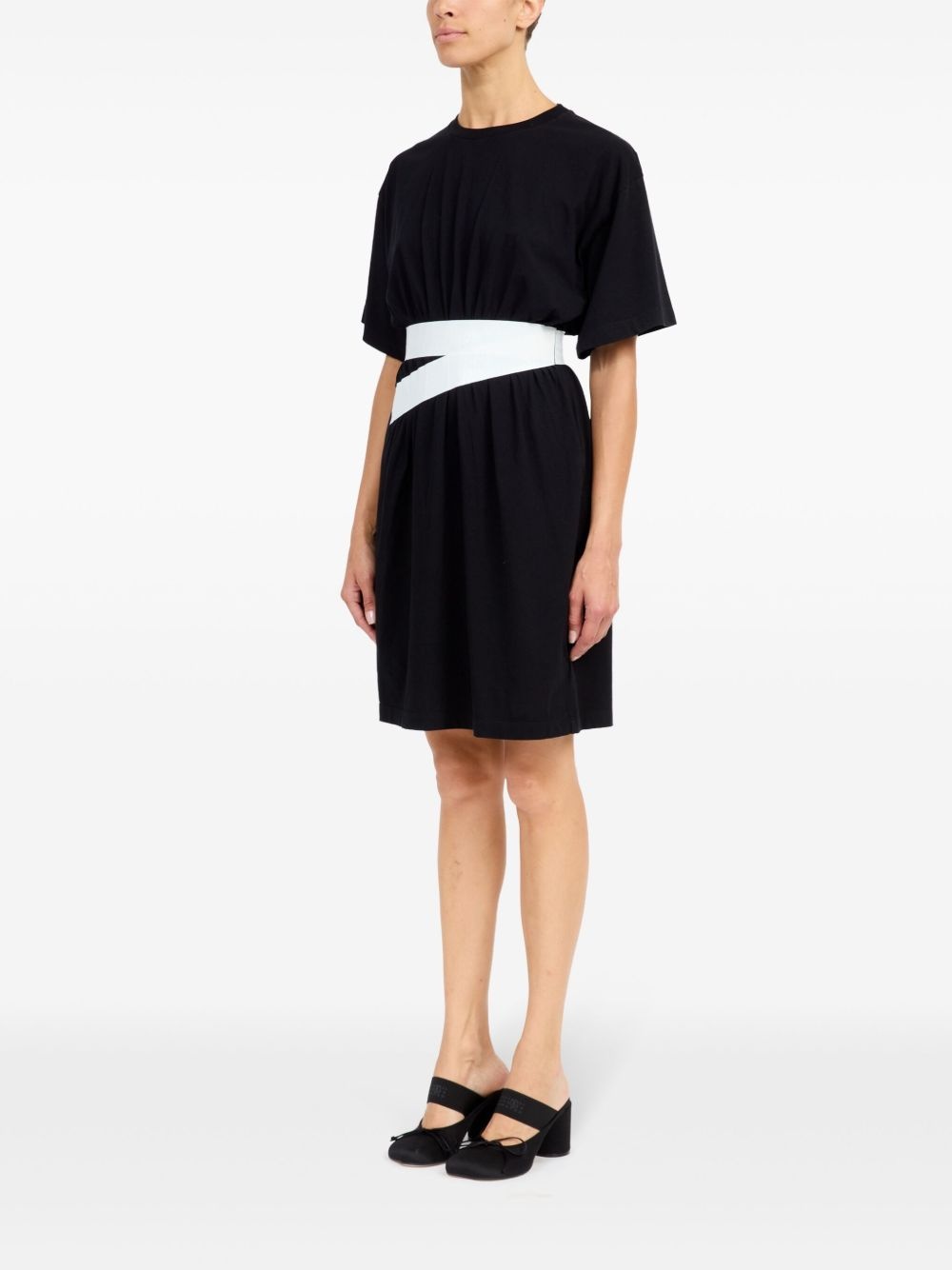 belted cotton T-shirt dress - 5