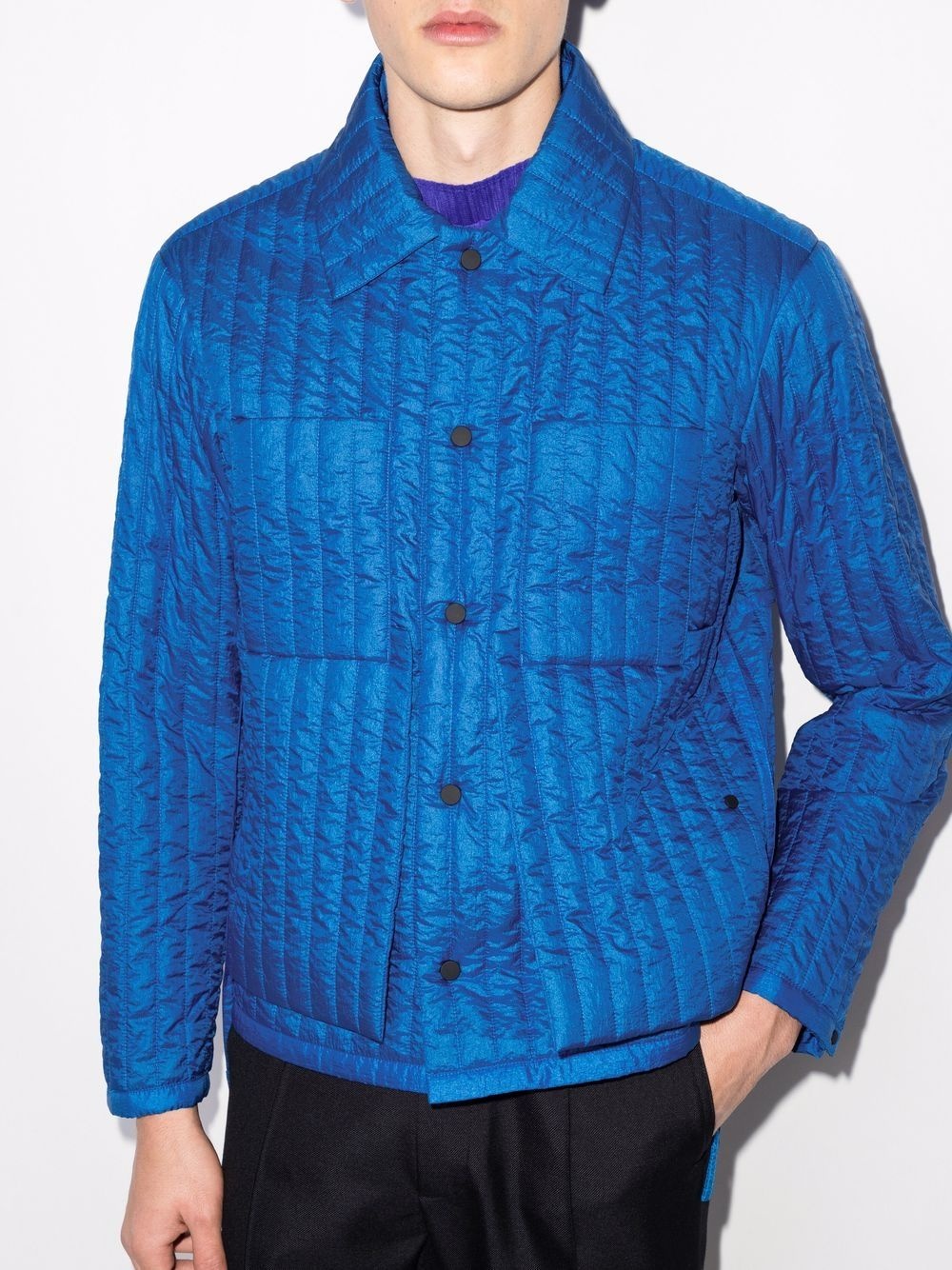 quilted single-breasted jacket - 2