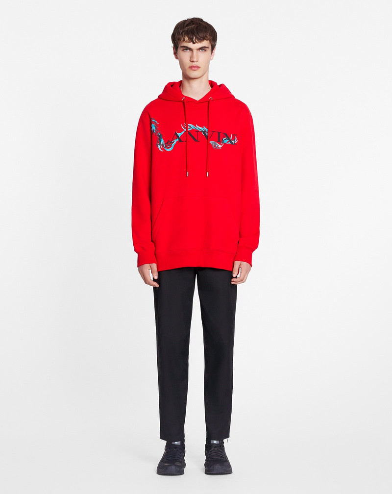 DRAGON PRINT LOOSE-FITTING HOODIE 3