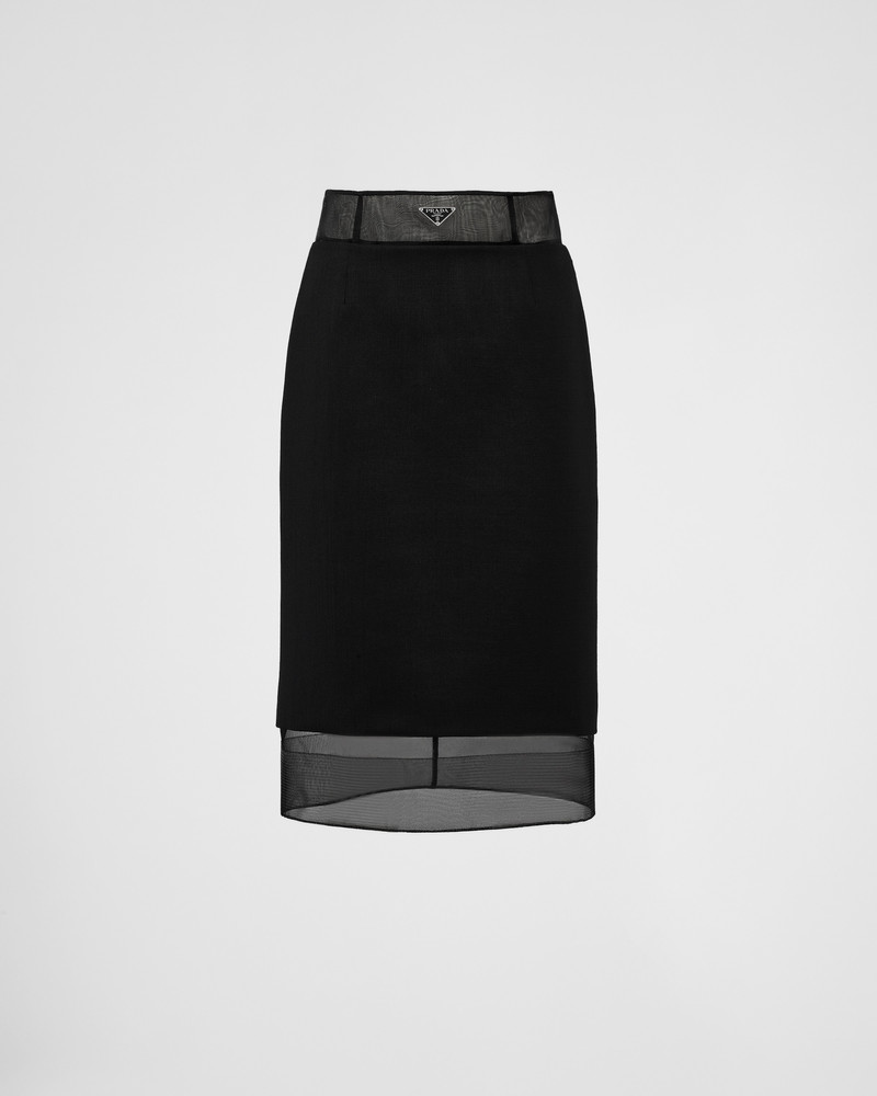 Wool and crinoline midi-skirt 1