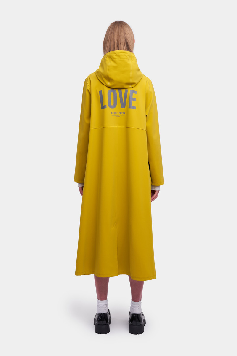 Mosebacke Long Matte Print Raincoat Gold 4