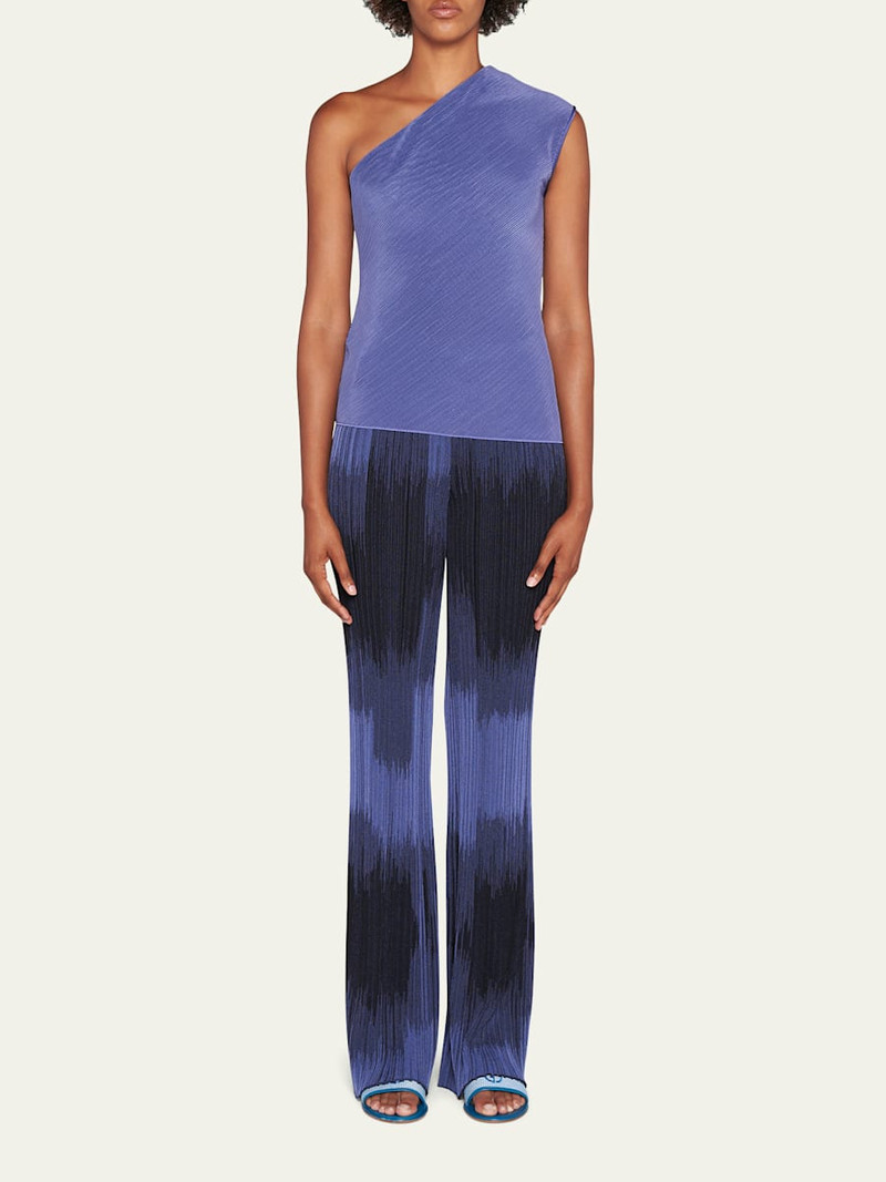 GIORGIO ARMANI One-Shoulder Plisse Silk Blouse outlook