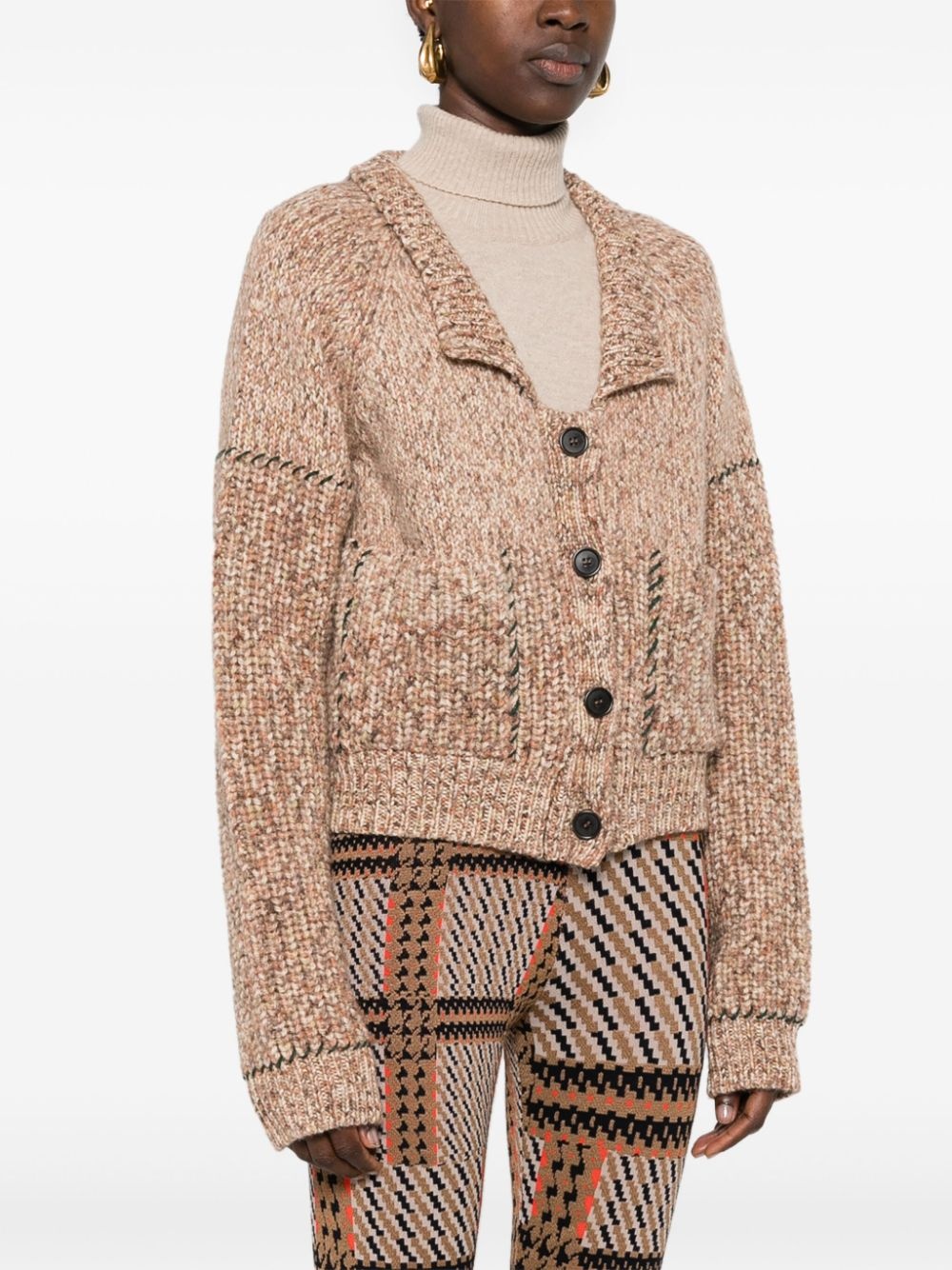 Stitch mélange cardigan - 3