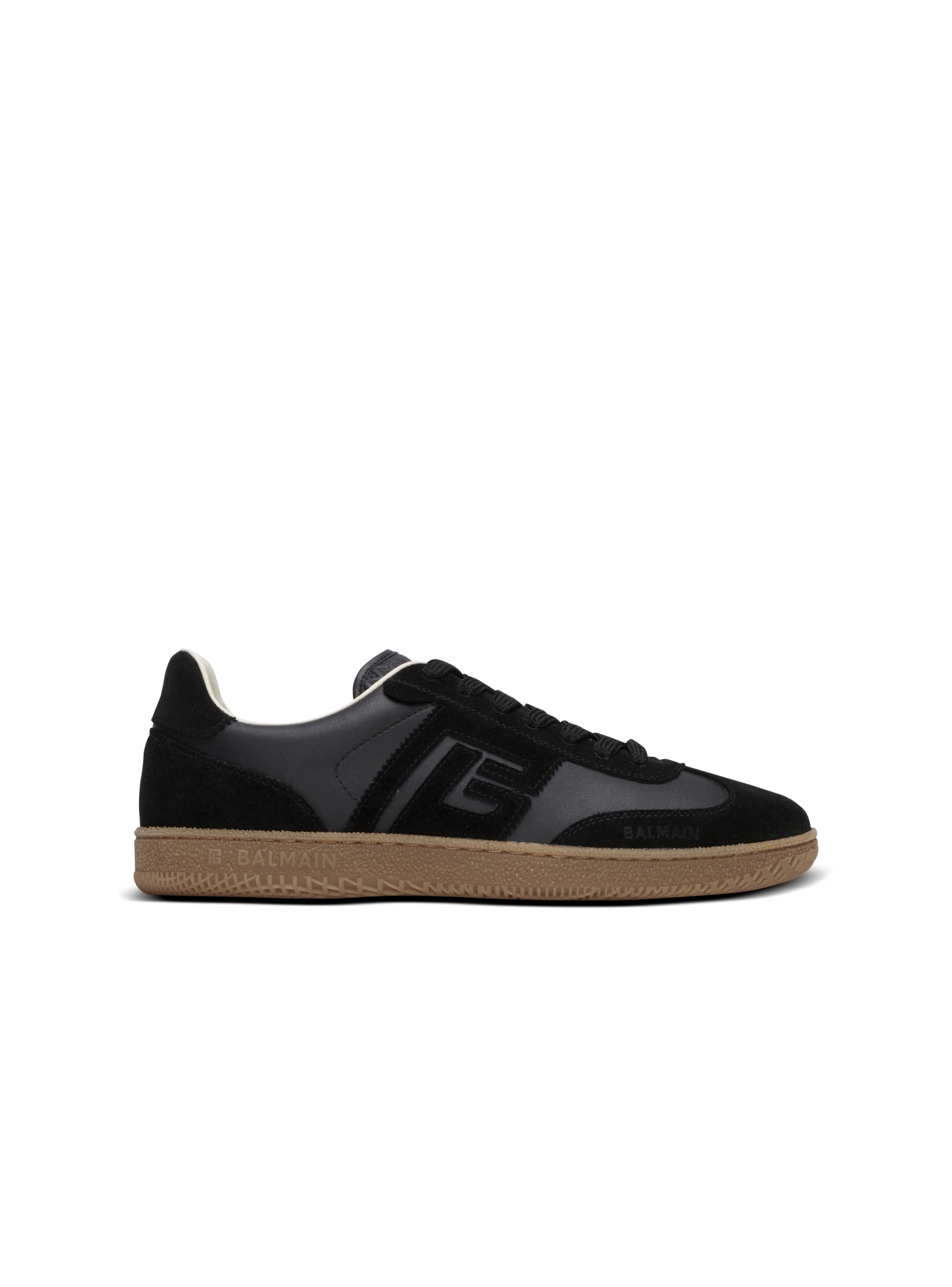 Balmain Swan trainers in smooth leather and suede - 1