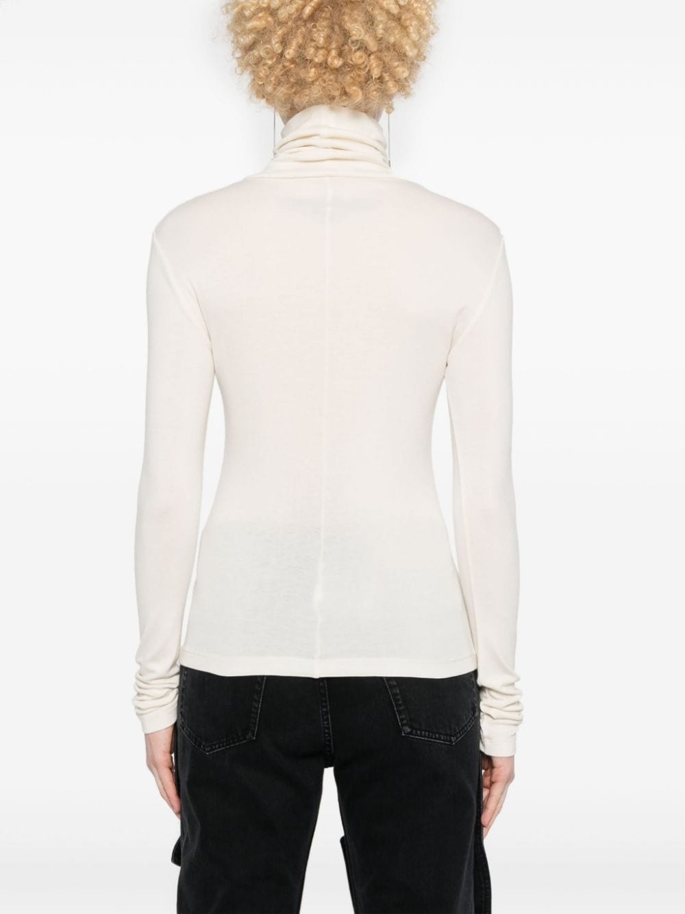 roll-neck fine-ribbed T-shirt - 4