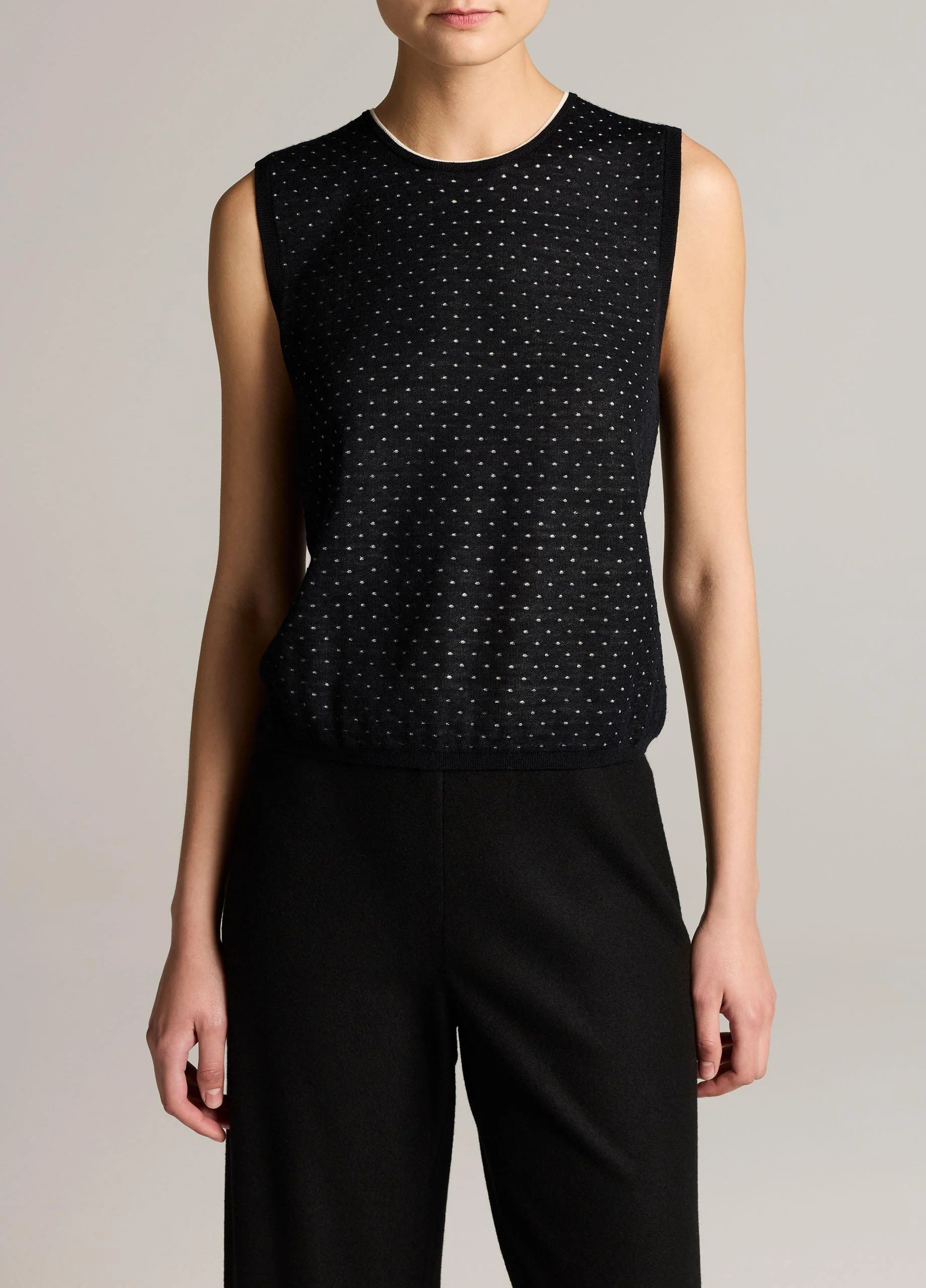 Dotted Wool-Blend Shell - 1