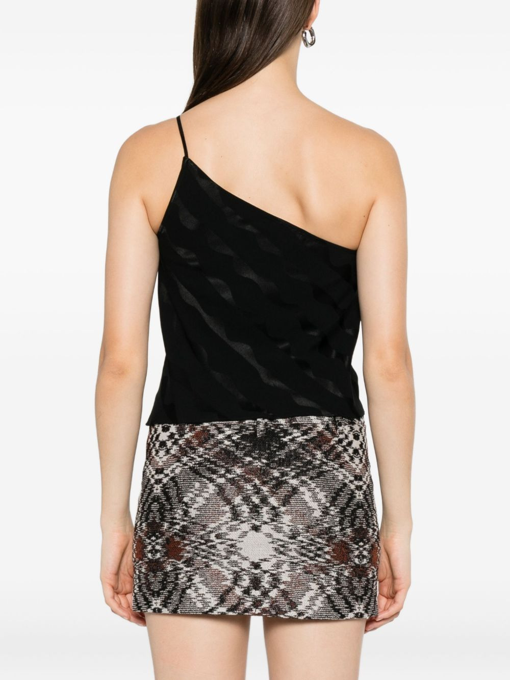 one-shoulder wave-pattern top - 4
