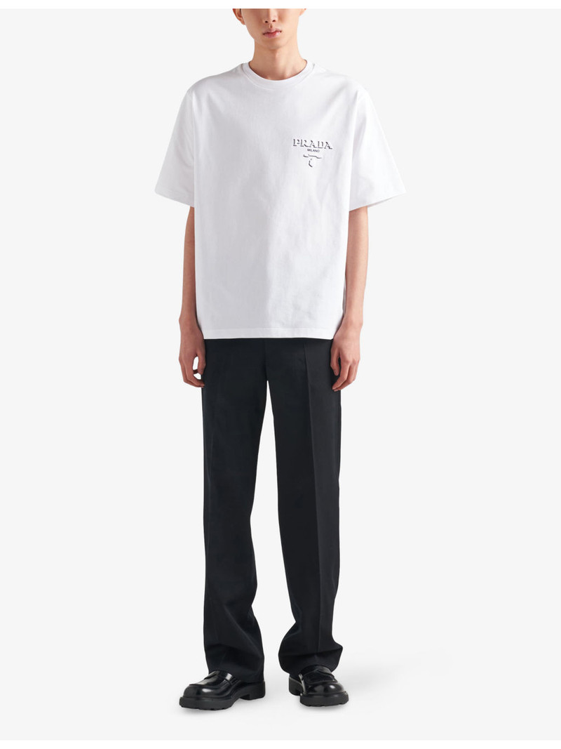 Prada Logo-print dropped-shoulder cotton-jersey T-shirt outlook