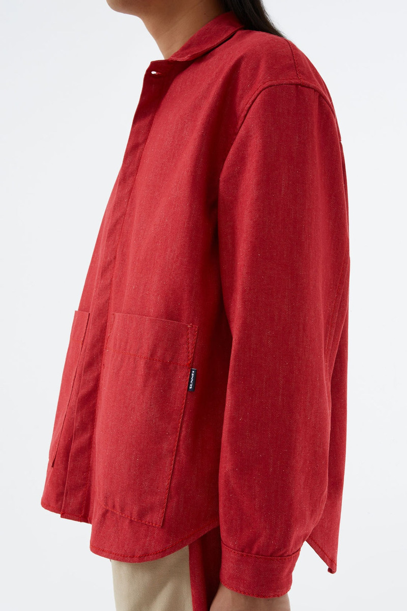 RED DENIM OVER SHIRT 4