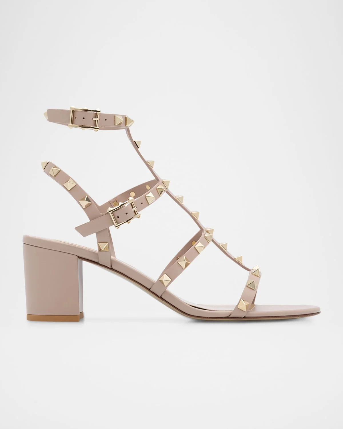 60mm Rockstud Leather City Sandals - 1