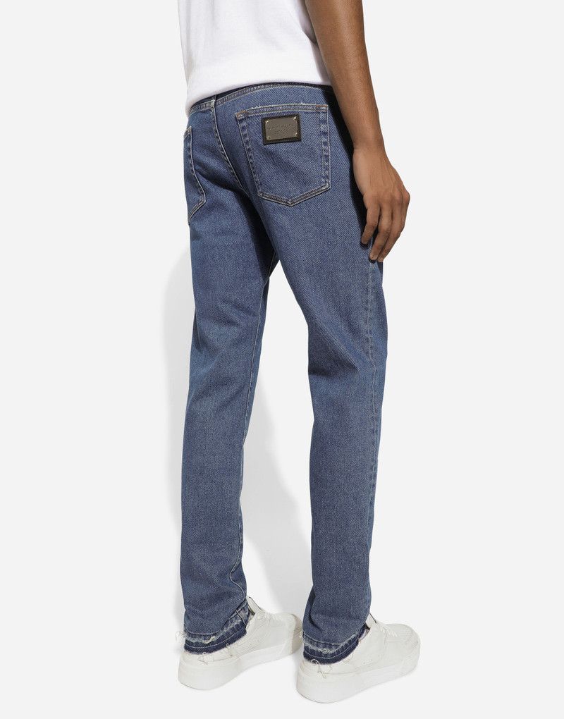 Slim-fit stretch blue denim jeans 4