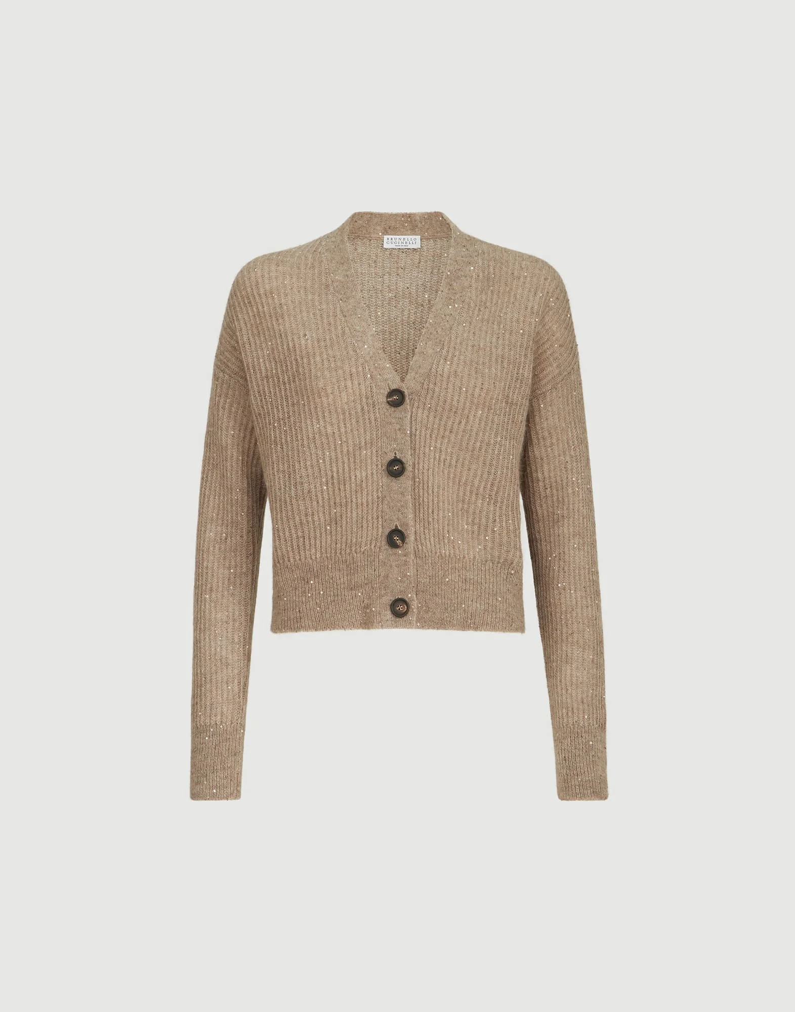 Mohair, cotton and wool Diamond yarn English rib cardigan - 1