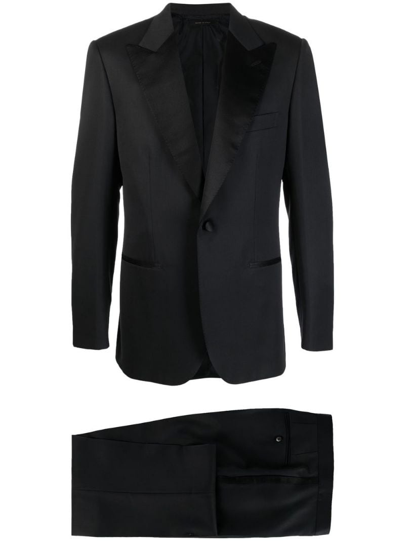 single-breasted silk suit - 1