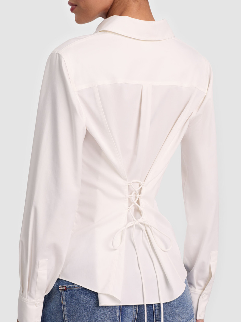 AMELIA BUTTON DOWN WITH LACE UP BACK 5