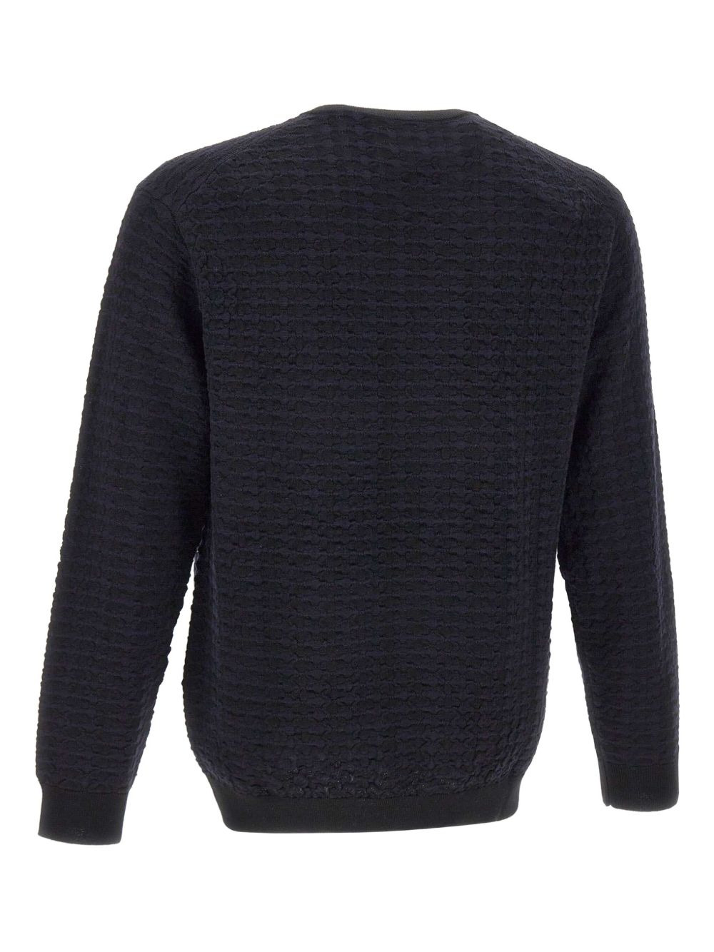 textured crew-neck sweater - 3