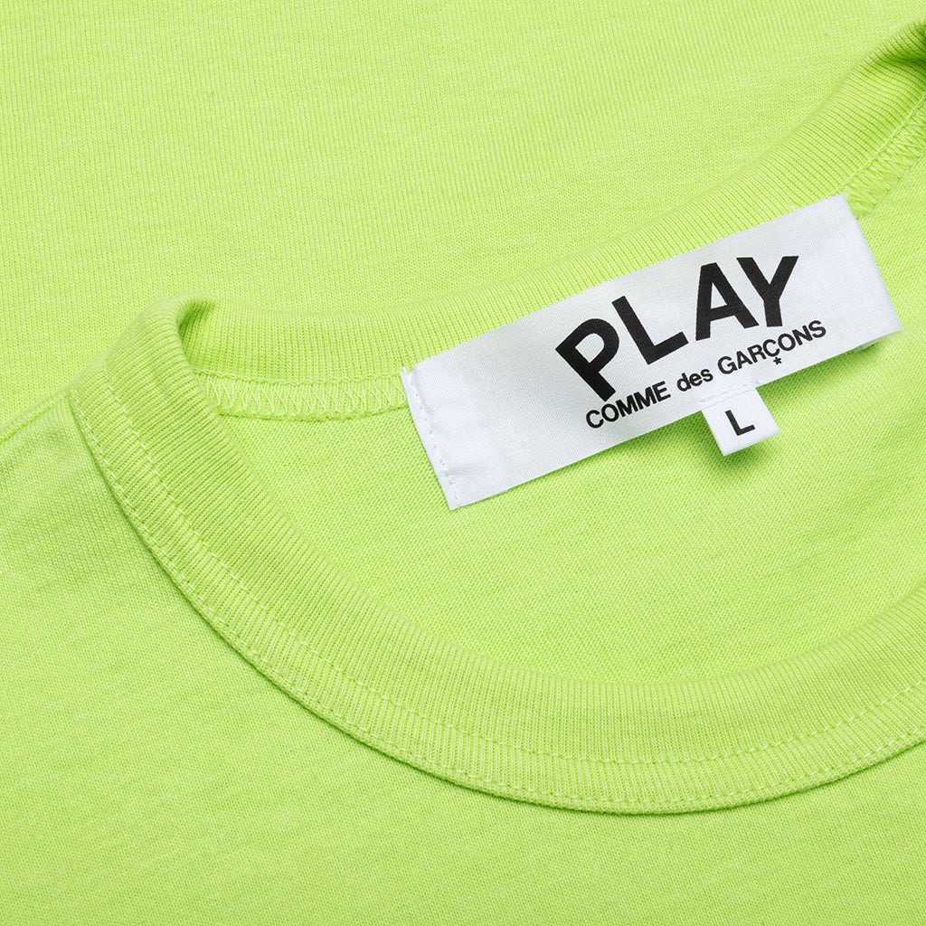 COMME DES GARCONS PLAY PASTELLE RED EMBLEM T-SHIRT - GREEN - 3