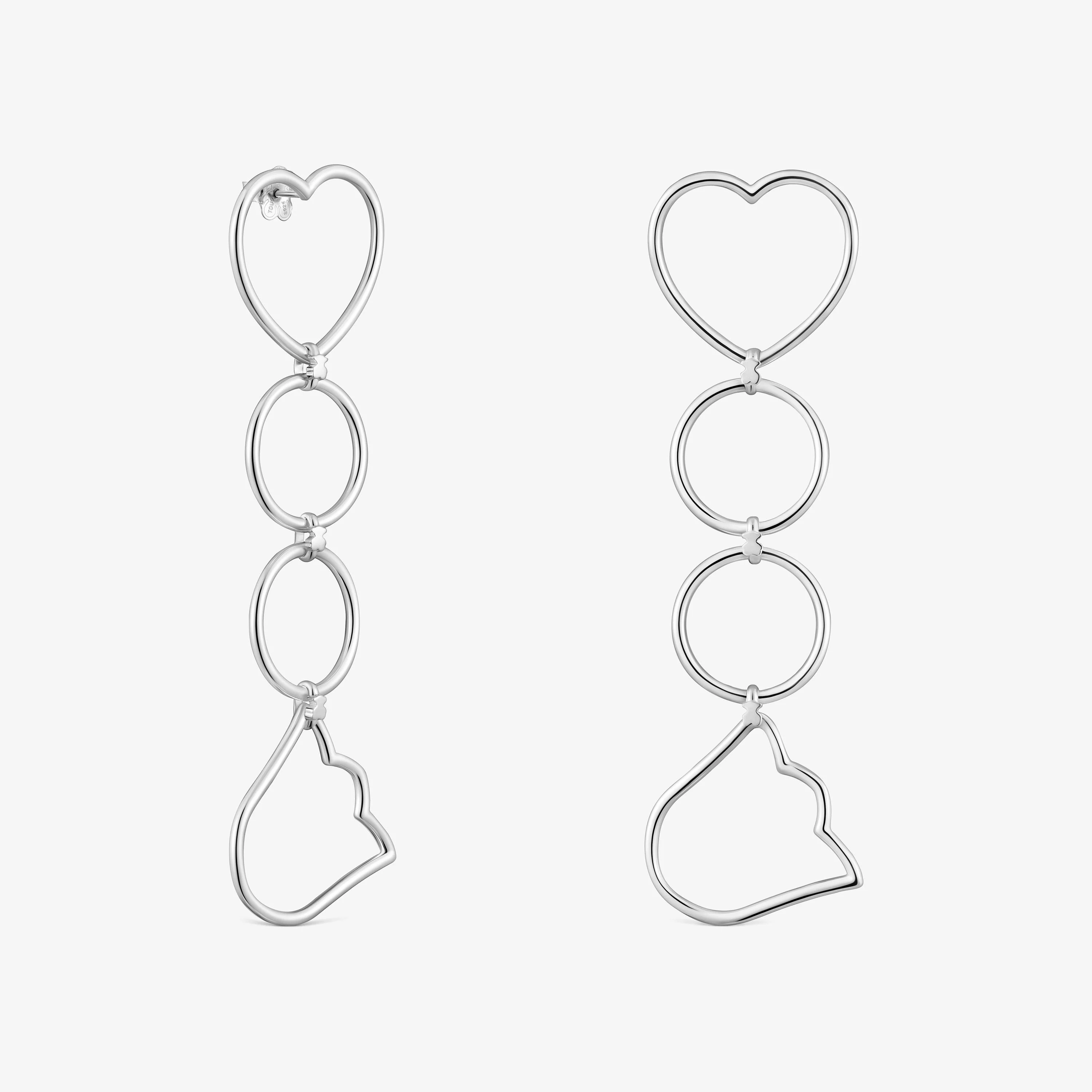 Long silver Earrings with motifs TOUS Straight - 1