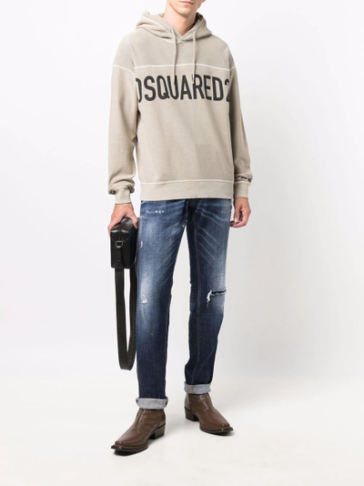 DSQUARED2 logo-print hoodie outlook