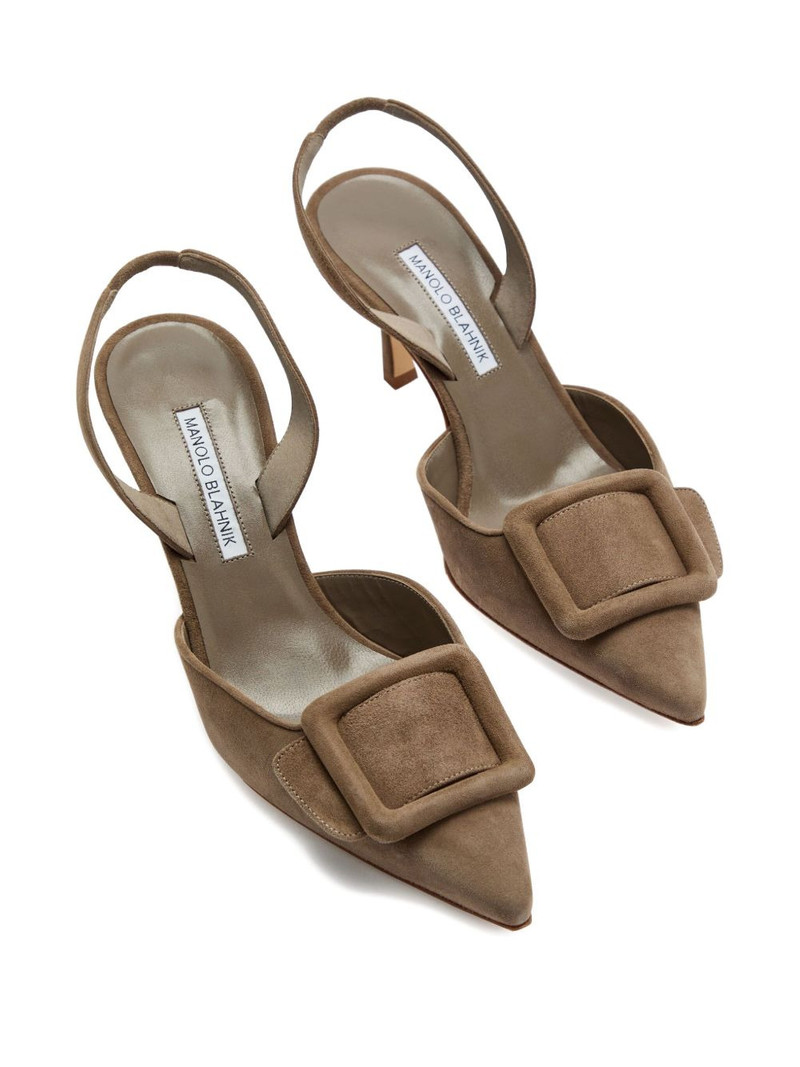 Manolo Blahnik 70mm Maysli buckle slingback mules outlook