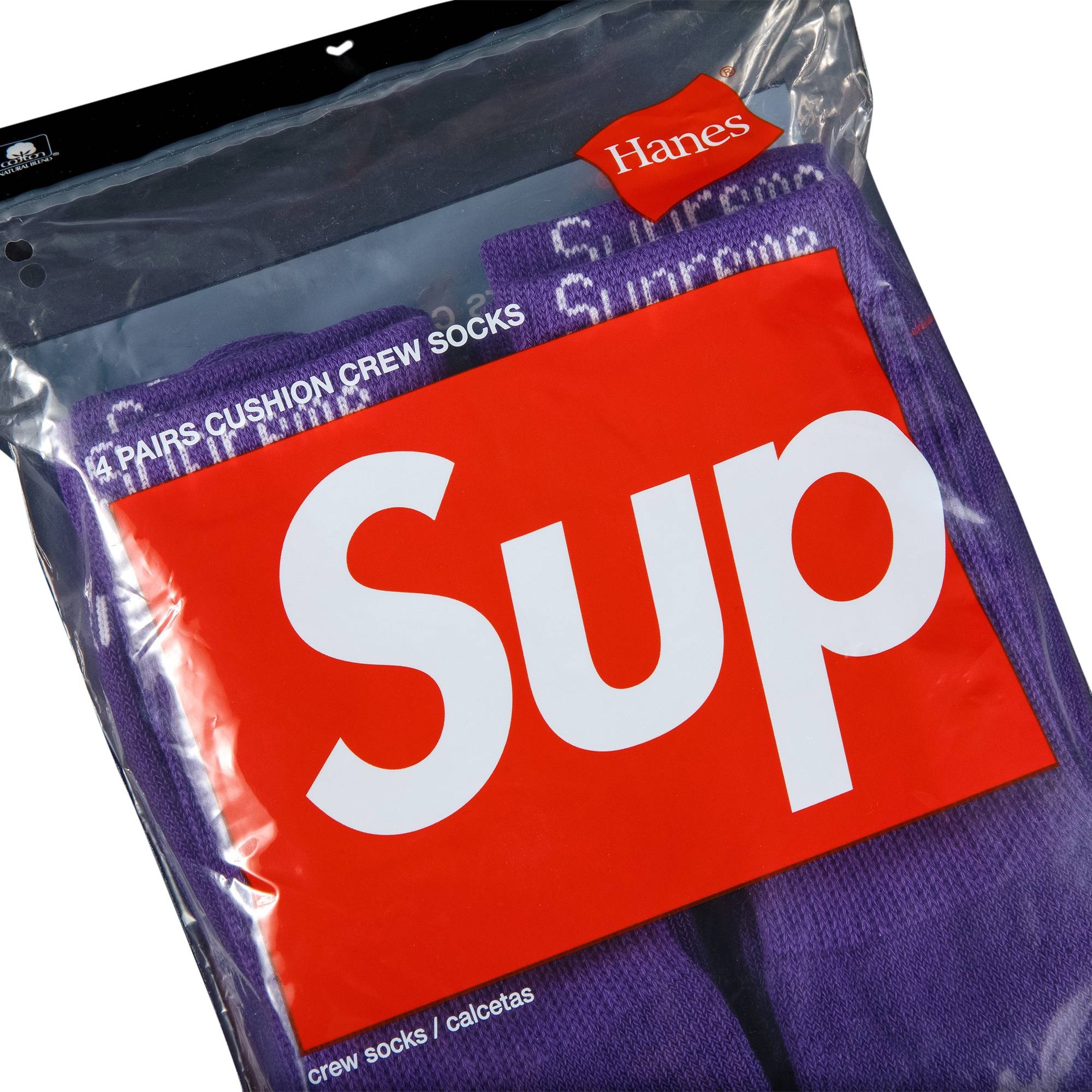 Supreme x Hanes Crew Socks (4 Pack) 'Purple' - 2