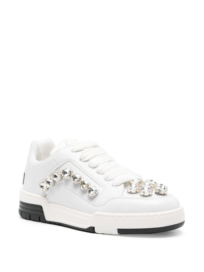 Moschino crystal-embellished panelled sneakers outlook