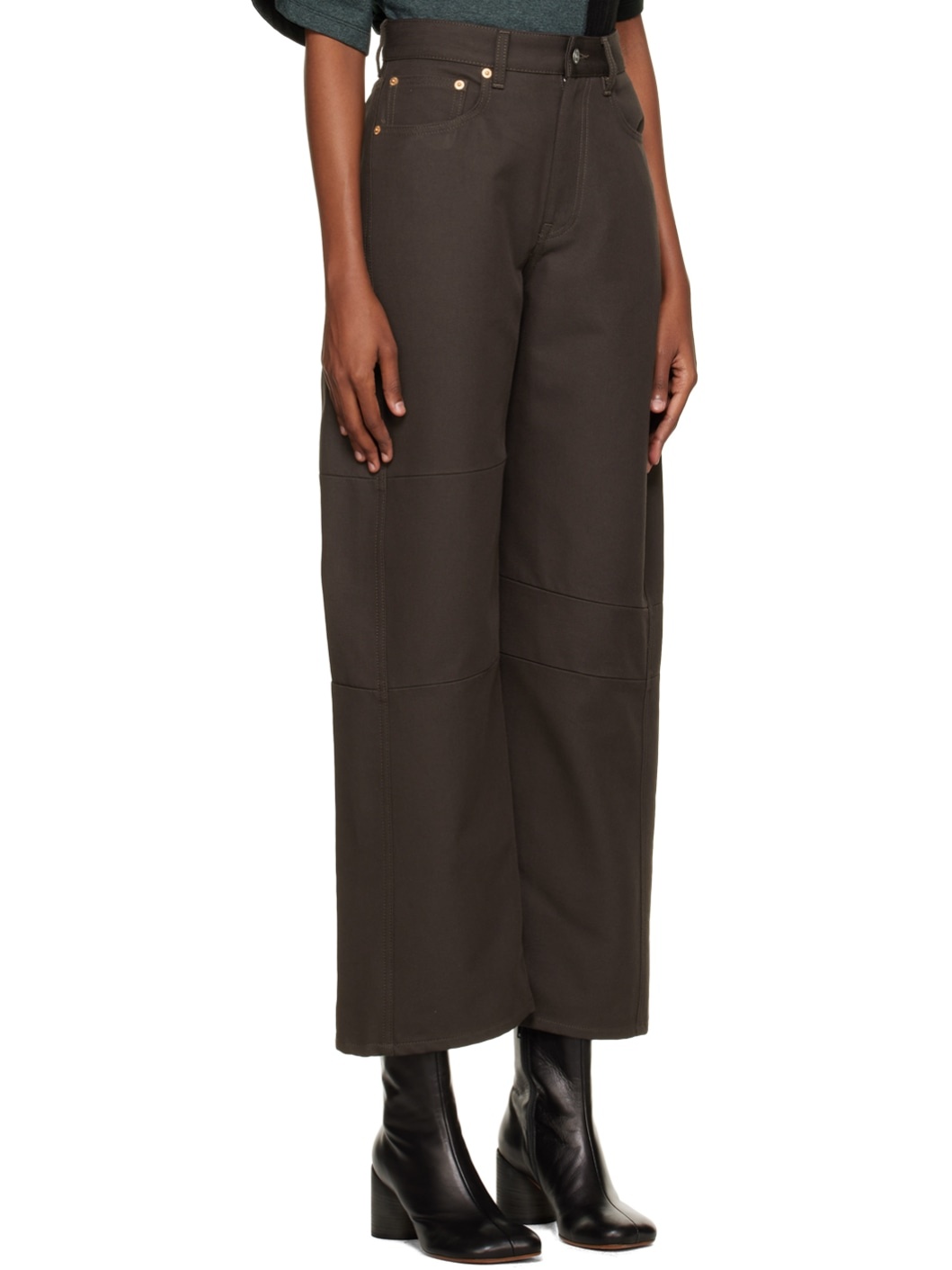 Brown Five-Pocket Trousers - 2