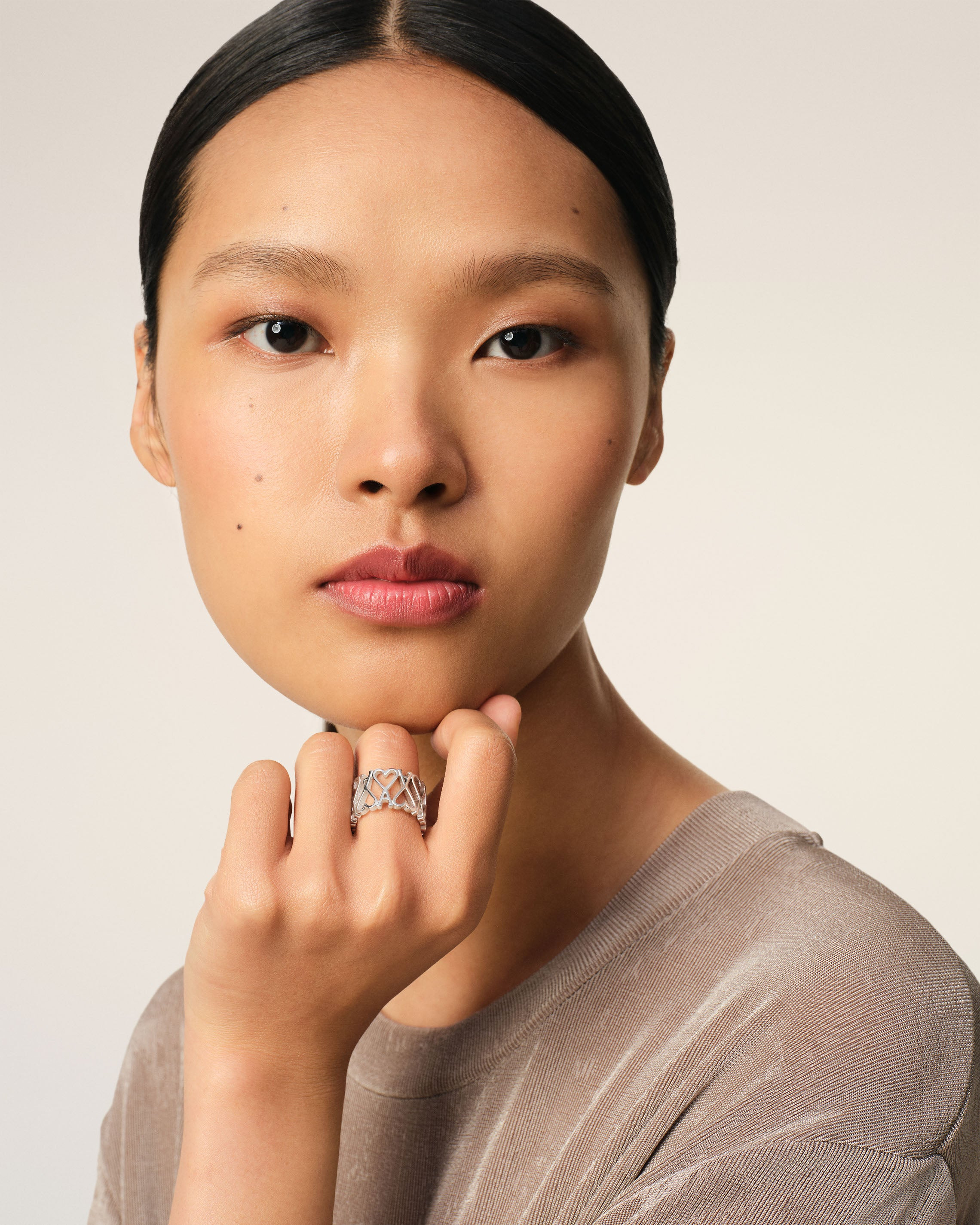 SILVER BRASS AMI DE COEUR RING - 4