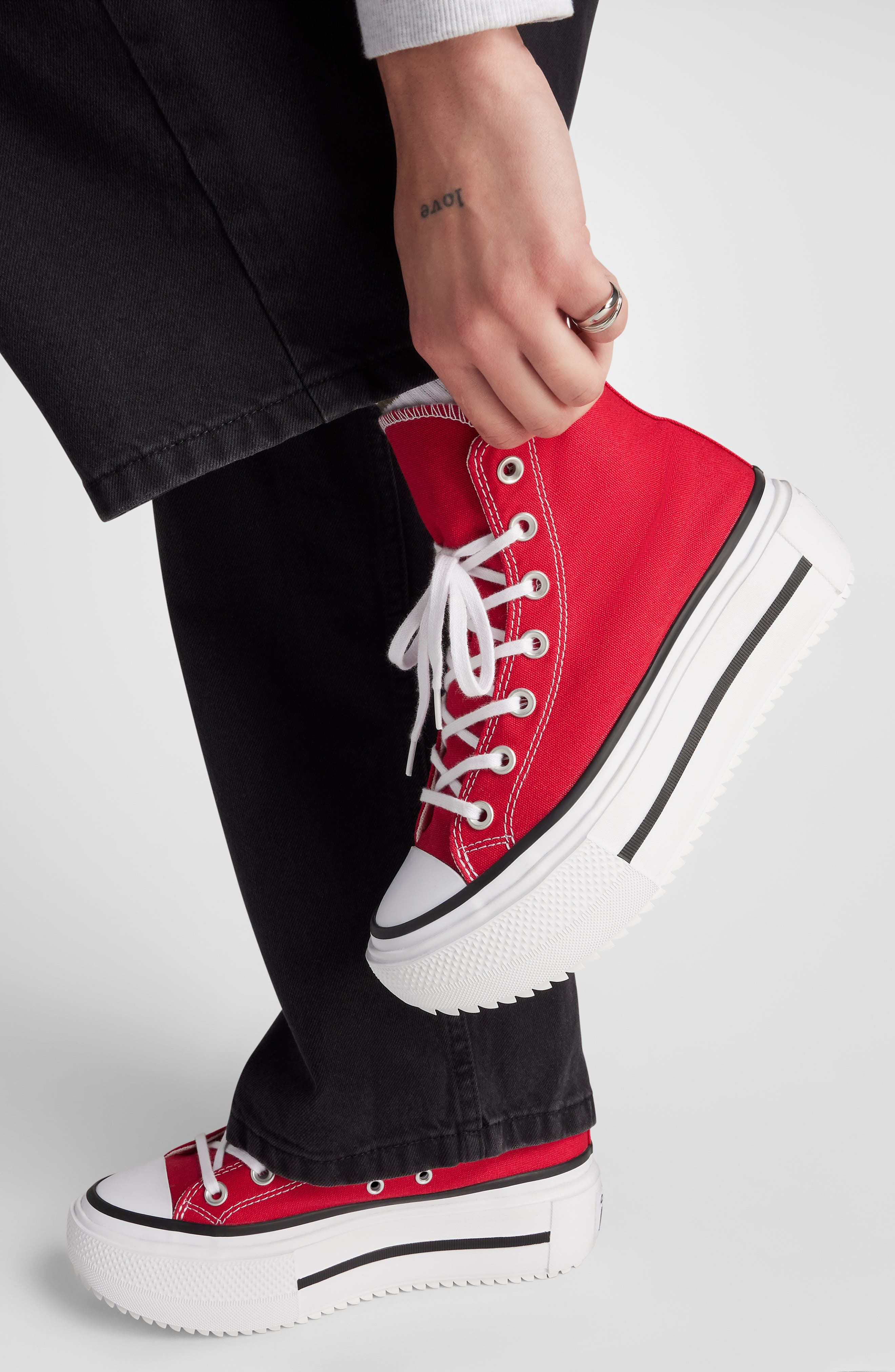 Converse Gender Inclusive Chuck Taylor All Star Lift Canvas High Top Platform Sneaker in Red/black/w - 2