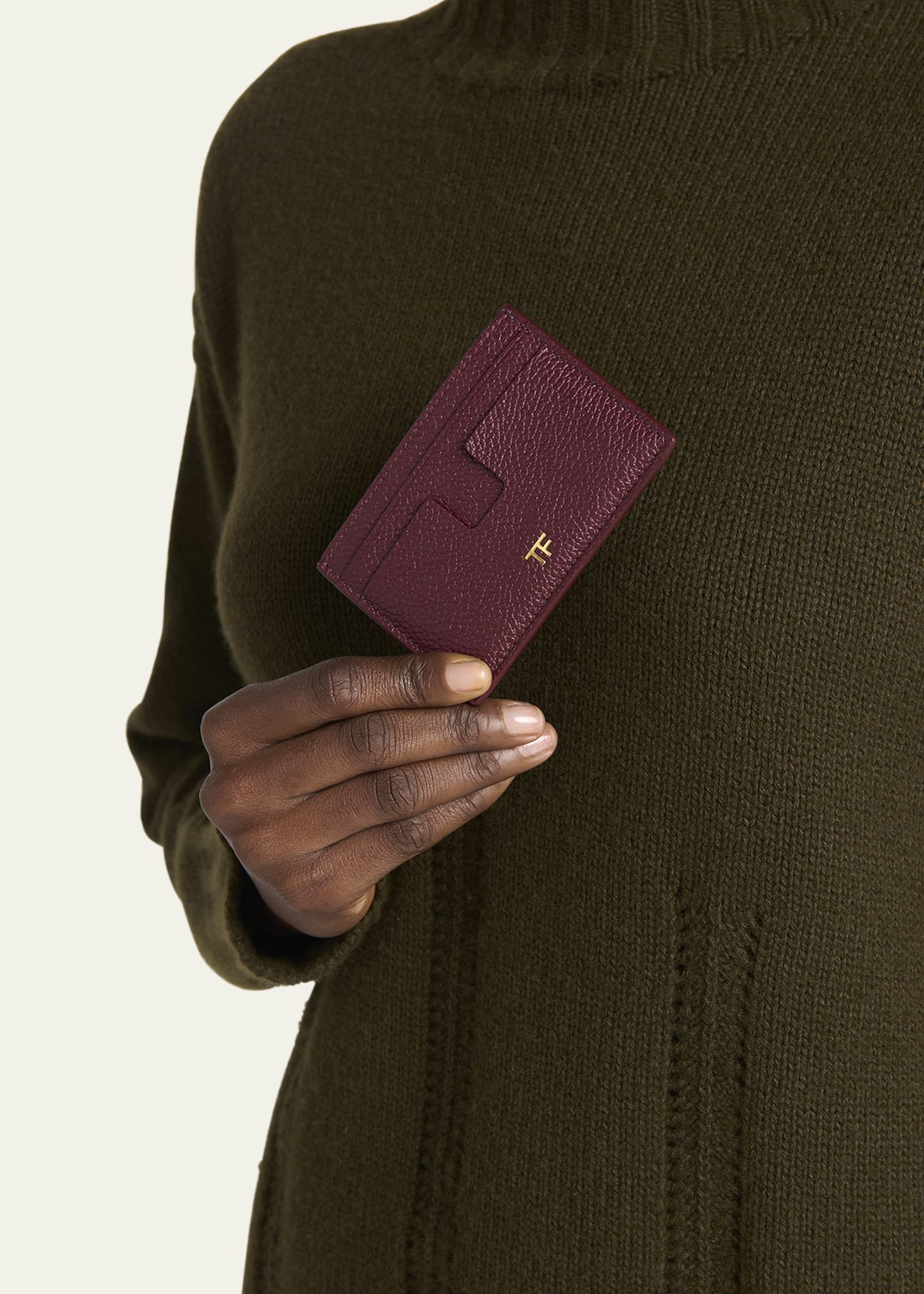 TF Card Holder in Grained Leather - 2