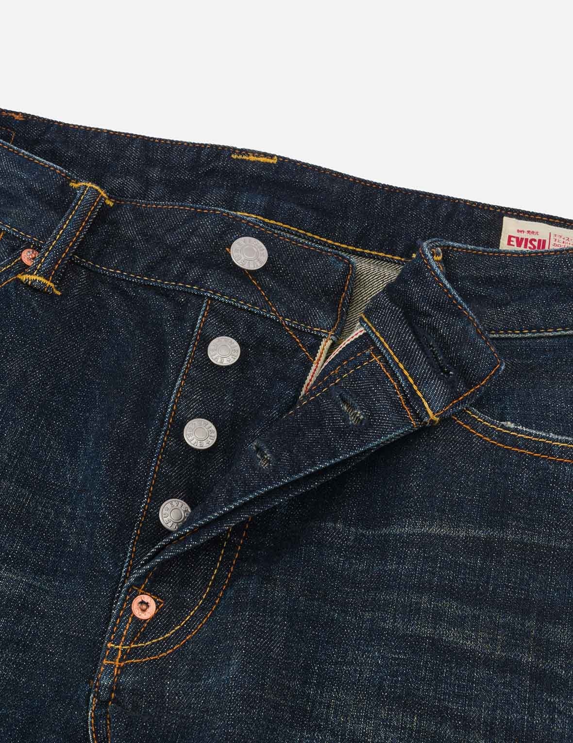 Multi-pocket Dark-toned Washed Slim Fit Jeans #2010 - 3