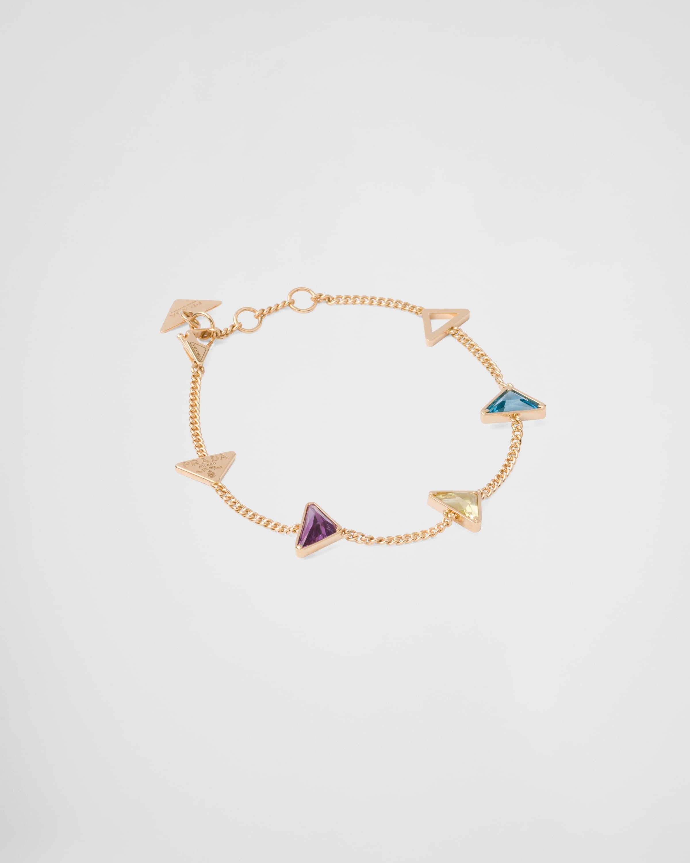 Eternal Gold chain bracelet in yellow gold and semi-precious stones - 1